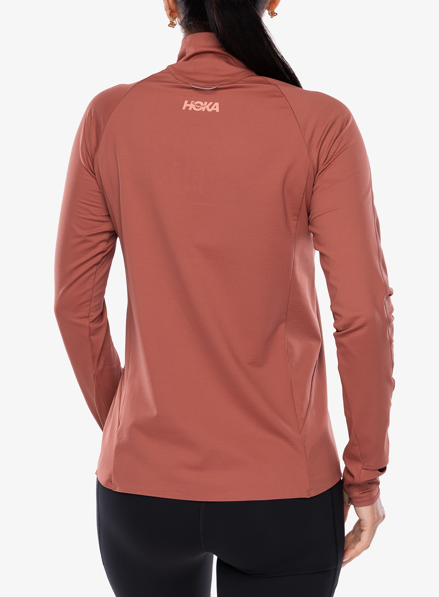 Laufshirt langarm Damen Hoka GlideTech Quarter Zip - rouge