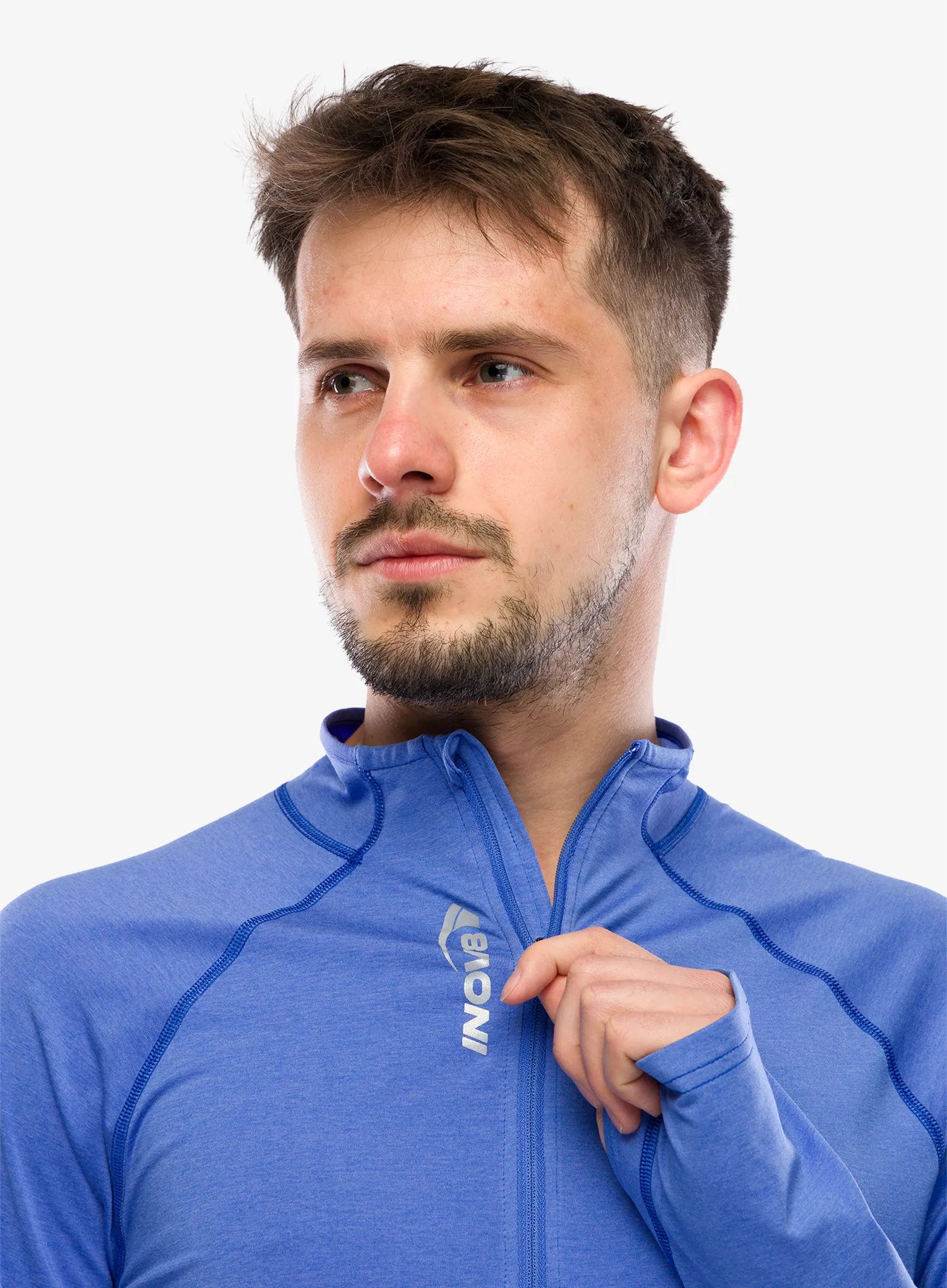 Laufshirt Herren Langarm Inov-8 Active HZ Midlayer - blue