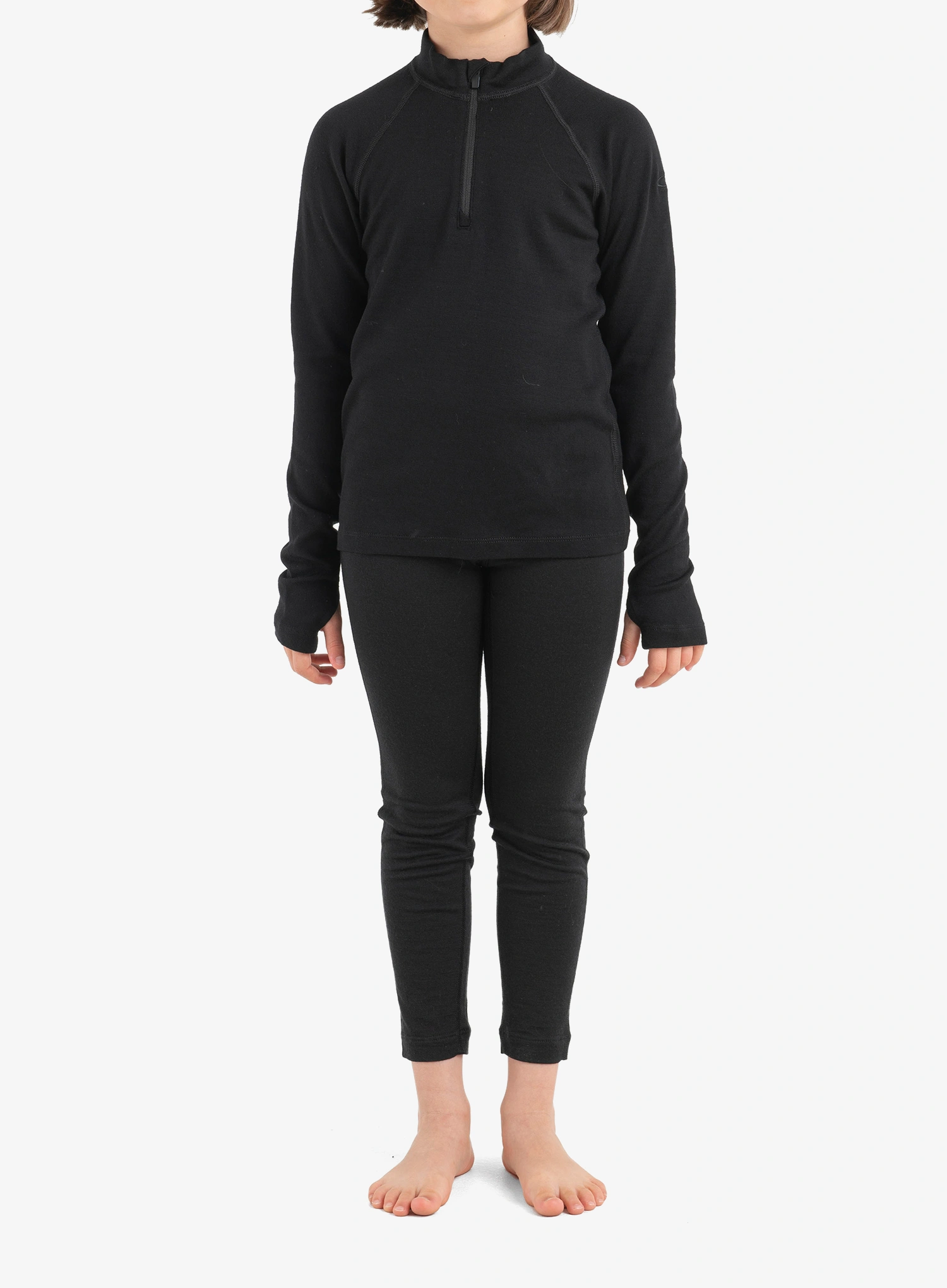 Longsleeve Kinder Icebreaker Kids 260 Tech LS Half Zip - black