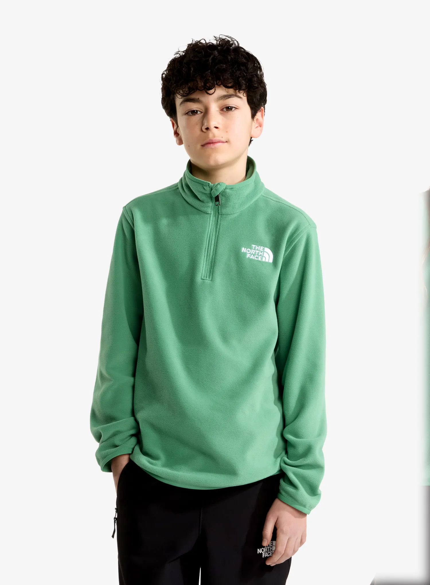 Longsleeve Kinder The North Face Glacier 1/4 Zip Pullover - dimmed algae