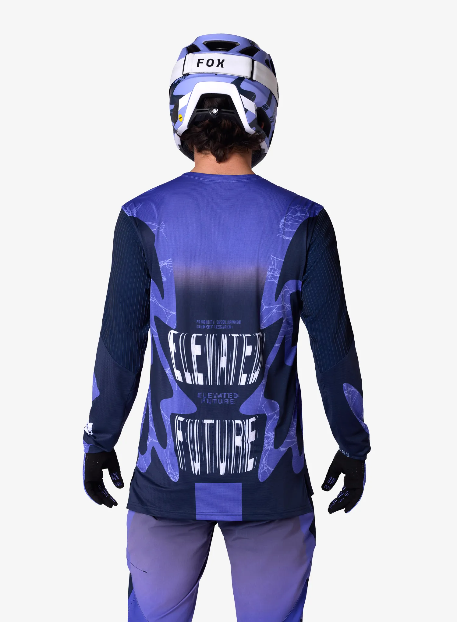 Enduro Trikot Fox Flexair LS Jersey Diffuse SE - blueberry