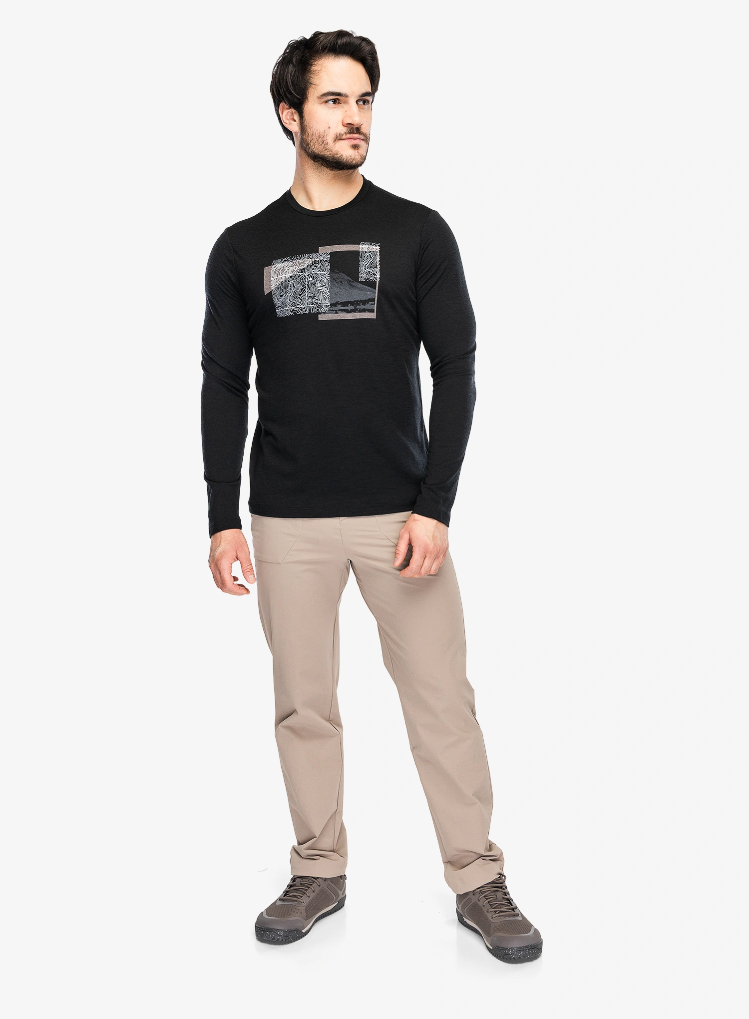 Pullover Icebreaker Merino 150 Tech Lite LS Tee Peak Bal - black