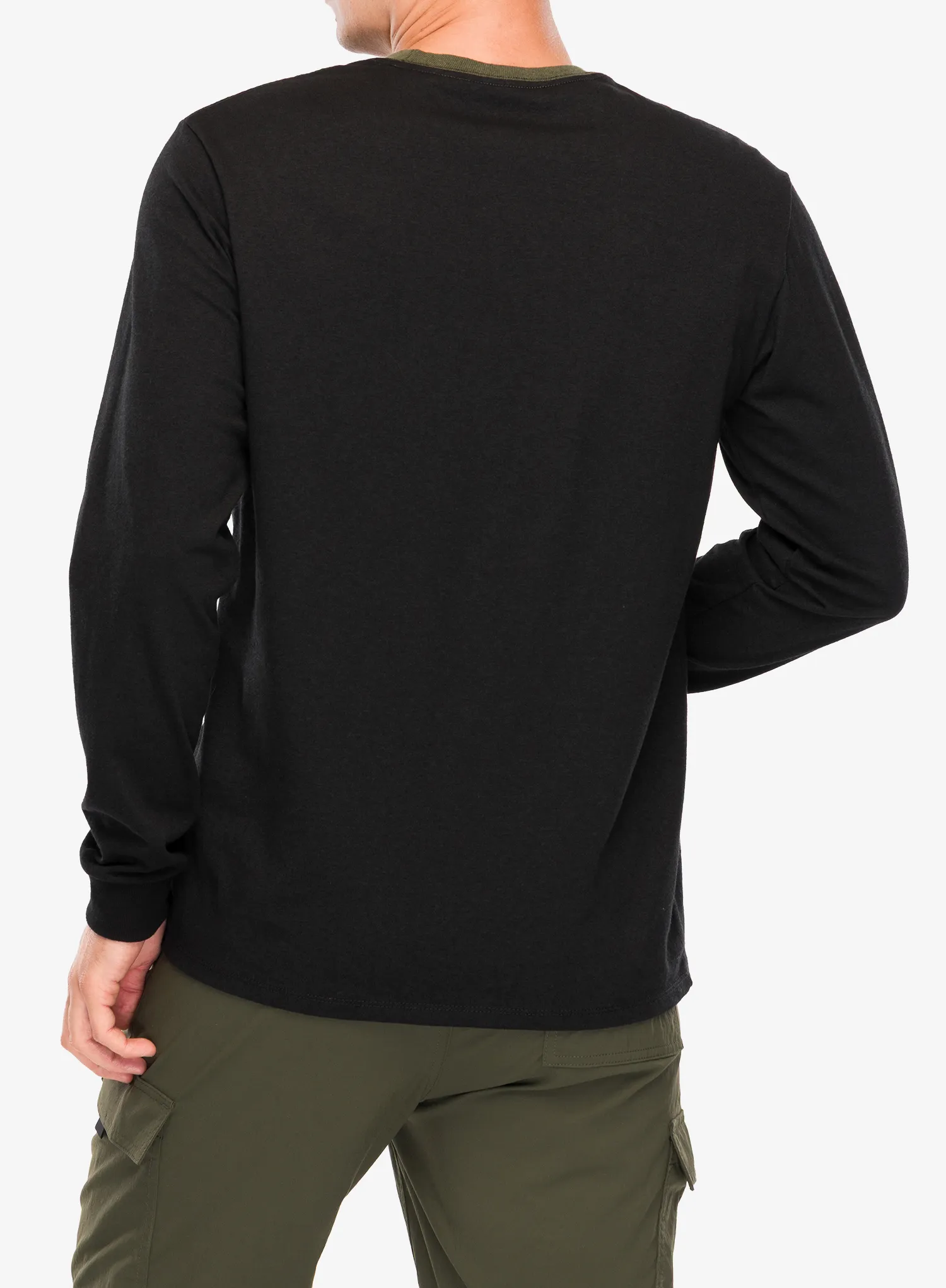 Pullover Patagonia L/S Shop Sticker Pocket Responsibili-Tee - black/basin green