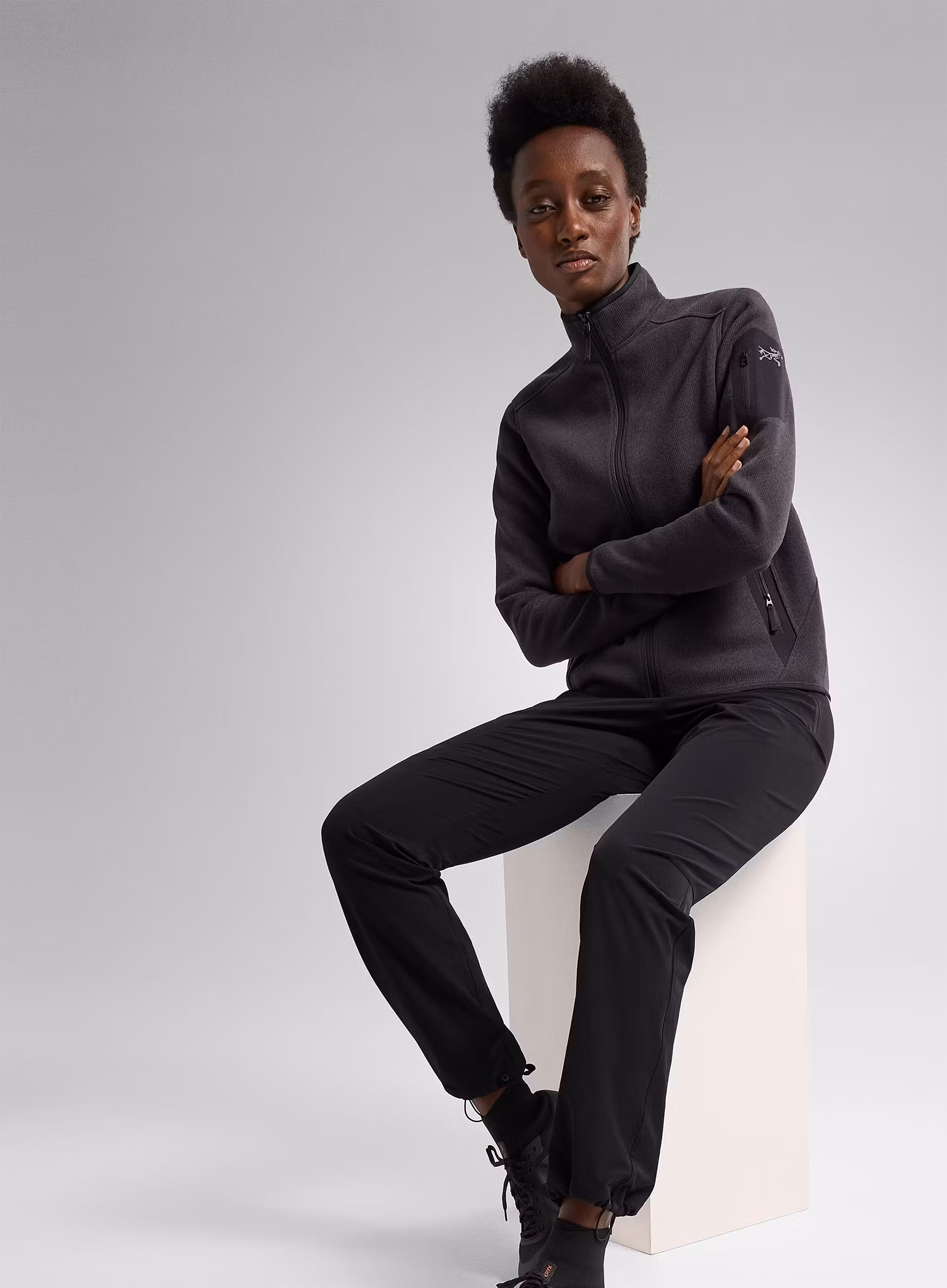 Fleecepullover Damen Arcteryx Covert Cardigan - black