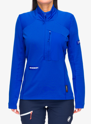 Fleecepullover Damen Mammut Eiger Nordwand Advanced FL Half Zip Pull - eiger blue