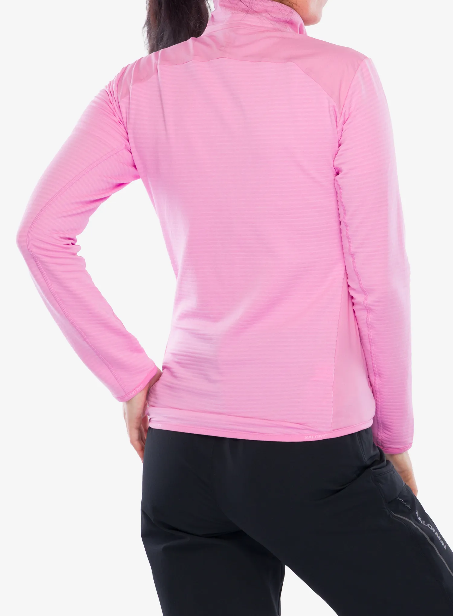 Fleecepullover Damen Salomon Essential Lightwarm Hybrid - cyclamen