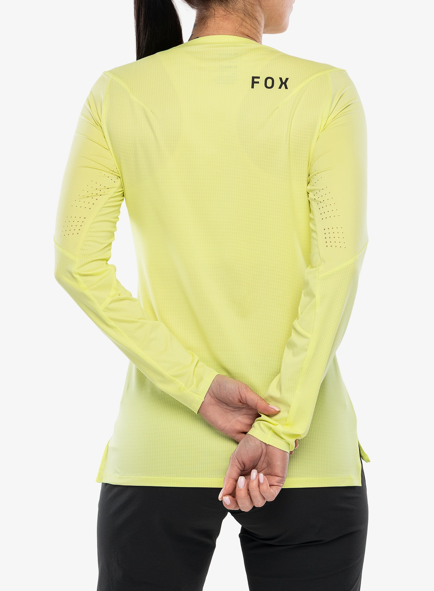 Radtrikot Damen Langarm Fox Flexair LS Jersey - lime