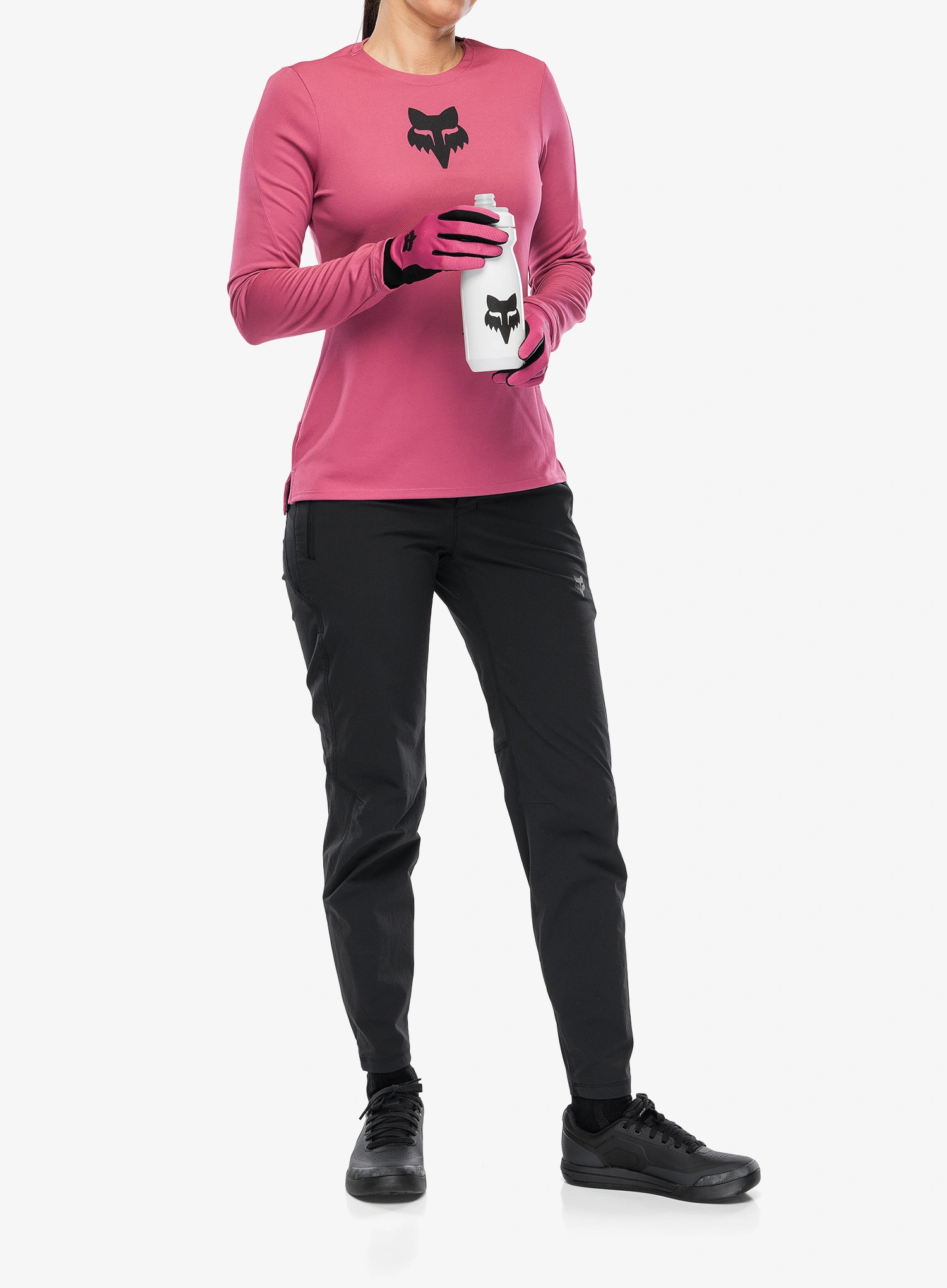 Radtrikot Damen Langarm Fox Ranger LS Jersey Fox Head - berry