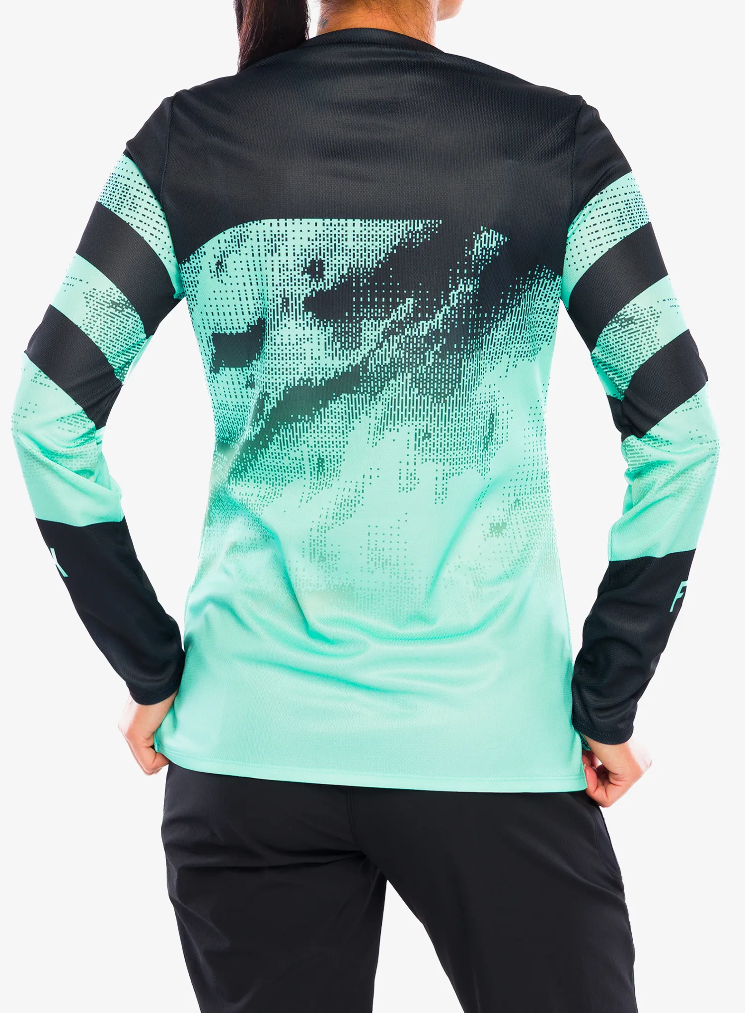 Radtrikot Damen Langarm Fox Ranger LS Jersey Kairos - turquoise