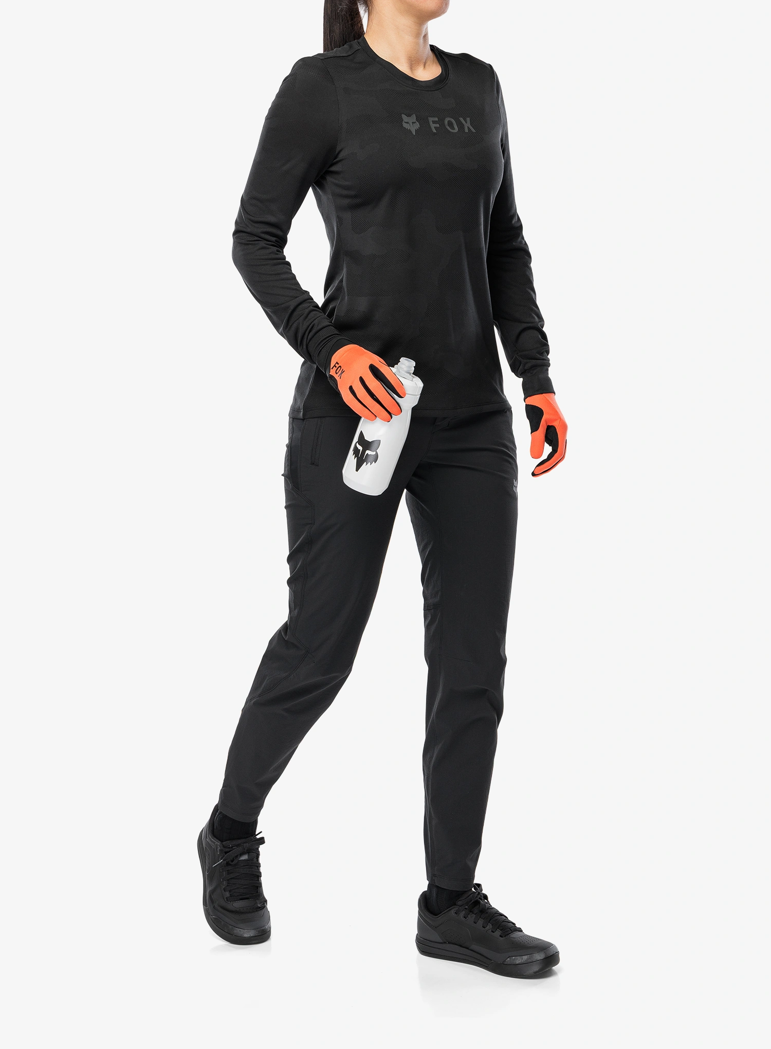 Radtrikot Damen Langarm Fox Ranger Tru Dri LS Jersey - black