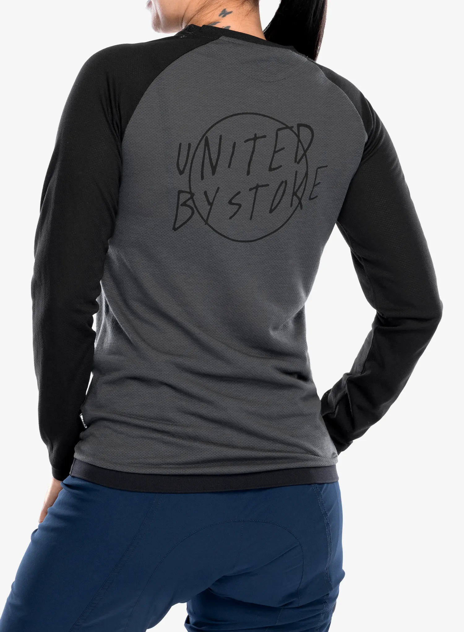Radtrikot Damen Langarm ION LS Seek AMP - black