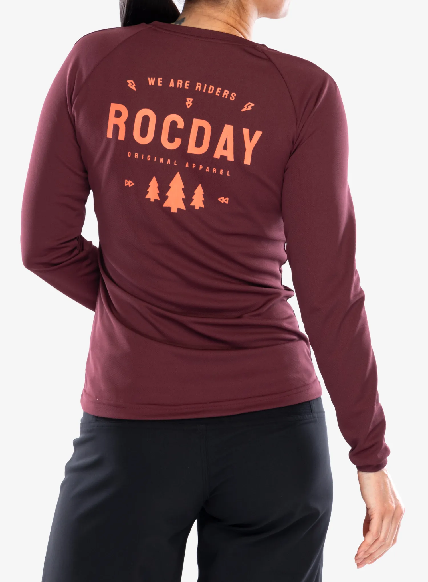 Radtrikot Damen Langarm Rocday Patrol - burgundy