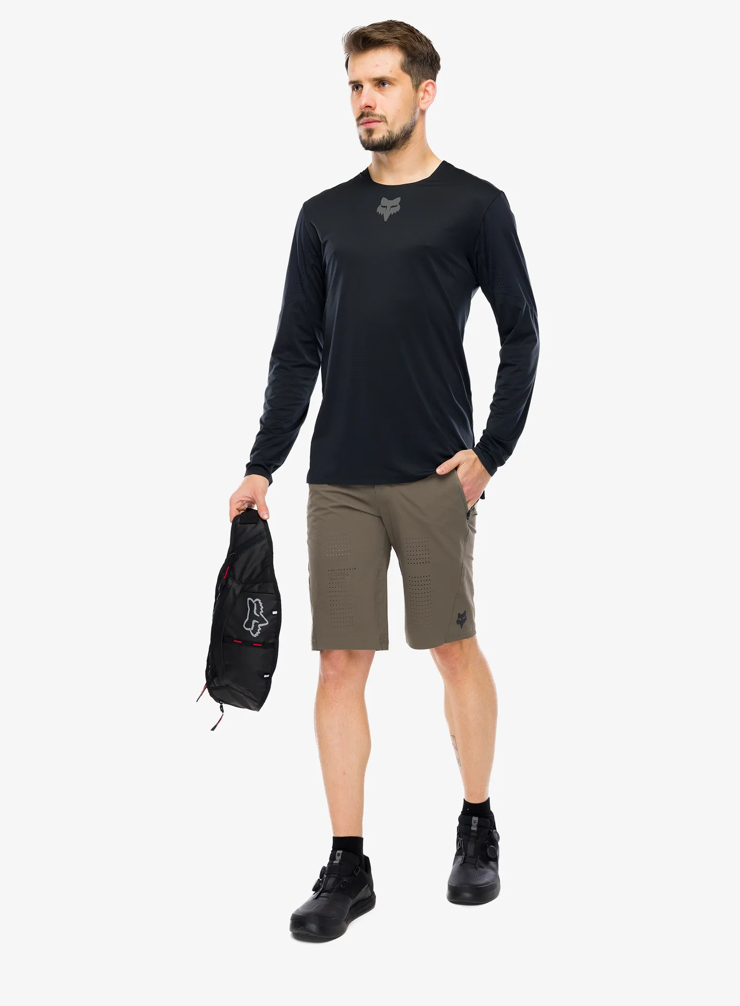 Radtrikot Langarm Fox Flexair LS Jersey - black