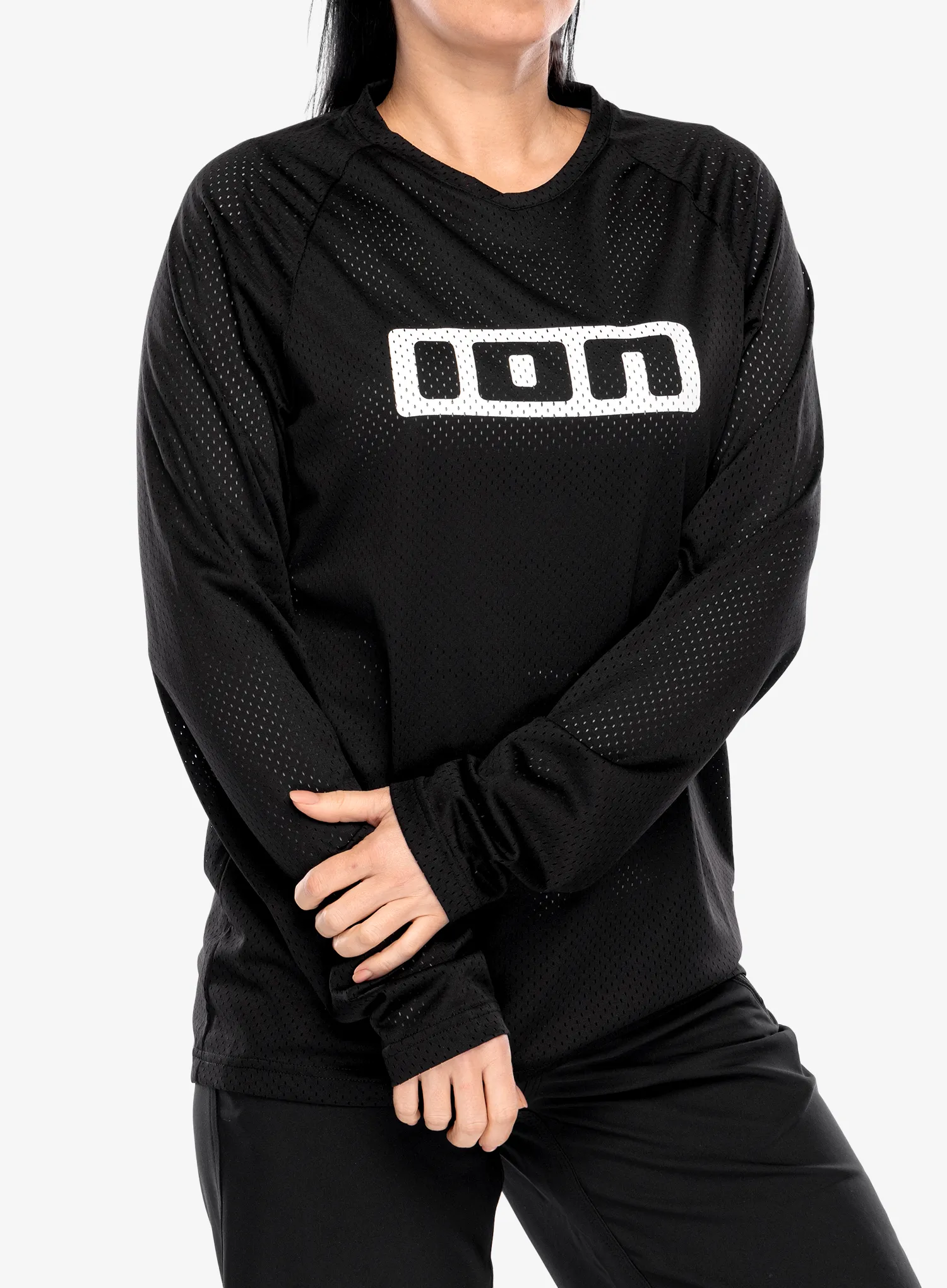 Radtrikot Langarm ION Logo LS - black