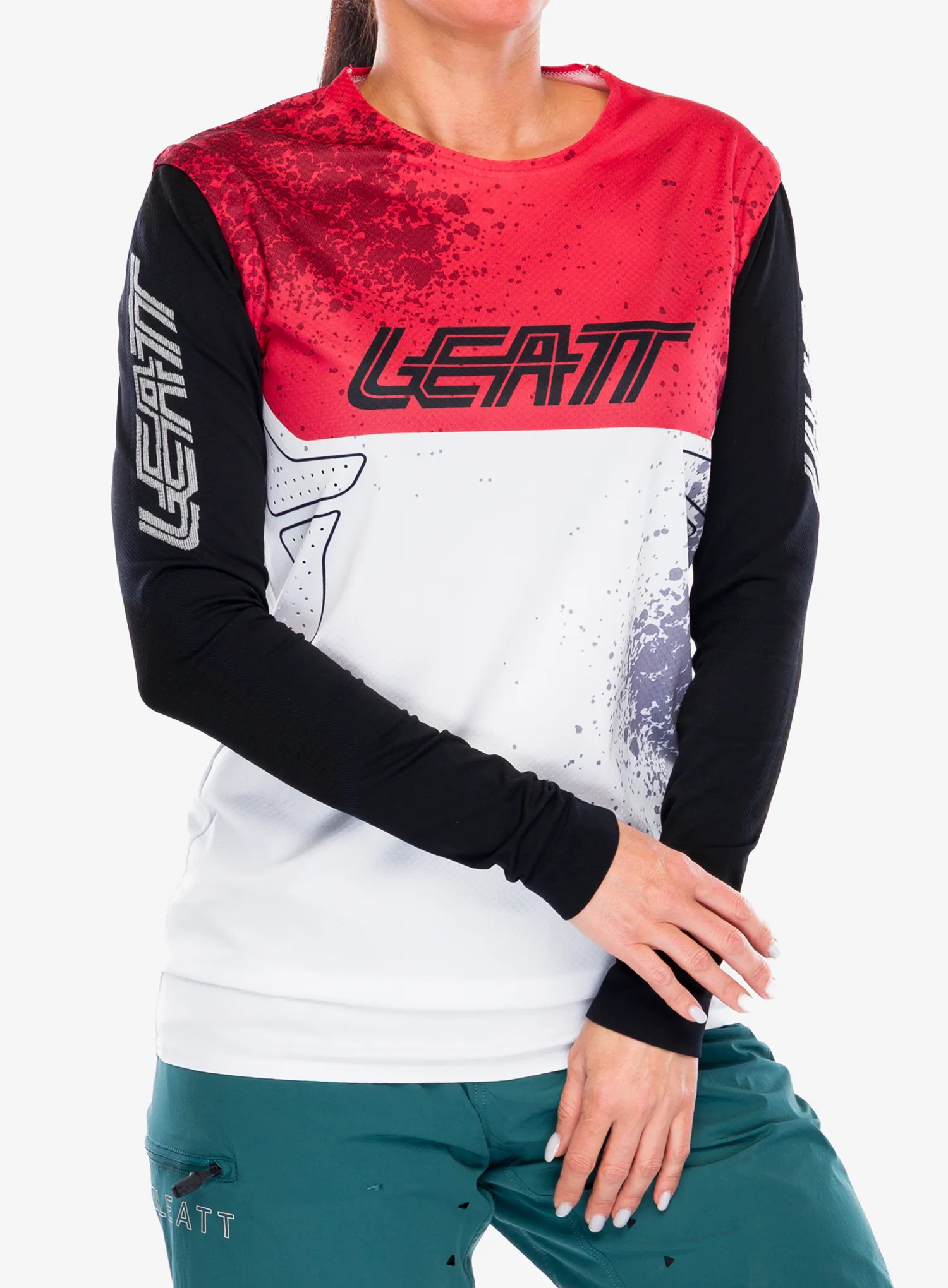 Radtrikot Langarm Leatt Jersey MTB Gravity 5.0 - white