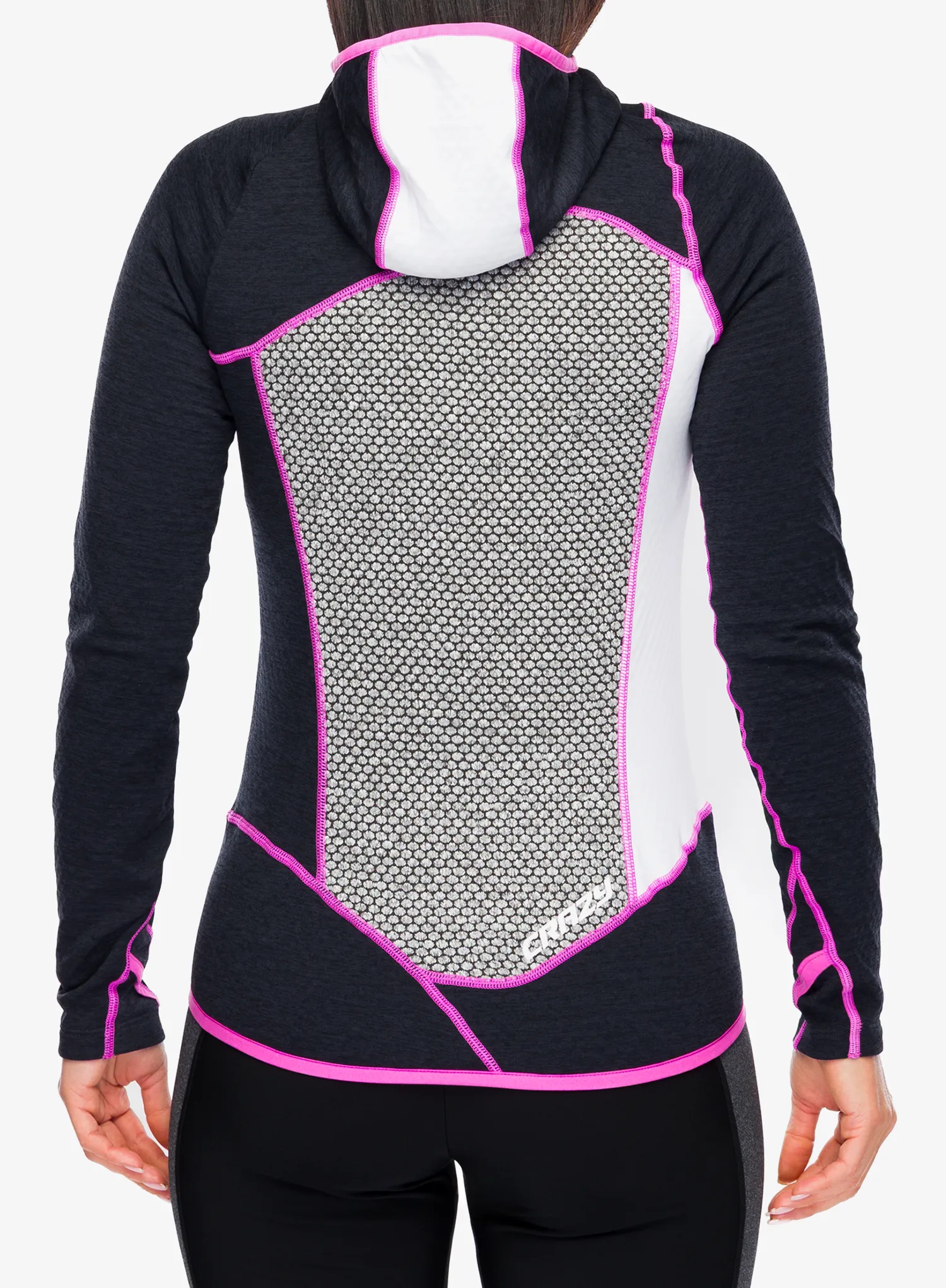 Pullover mit Reißverschluss Damen Crazy Pull Ionic - black/pop