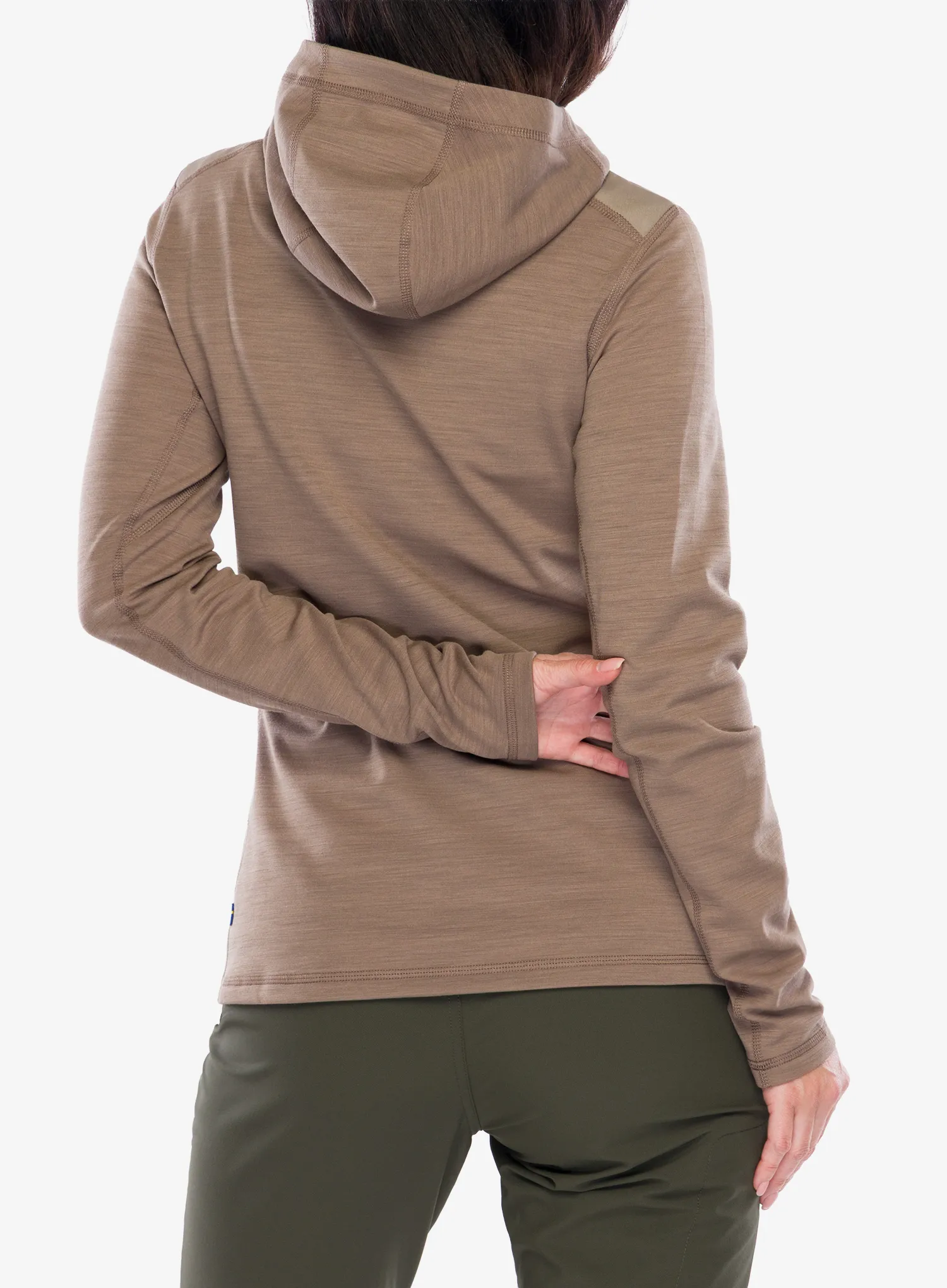 Pullover mit Reißverschluss Damen Fjallraven Keb Fleece Hoodie - sude brown