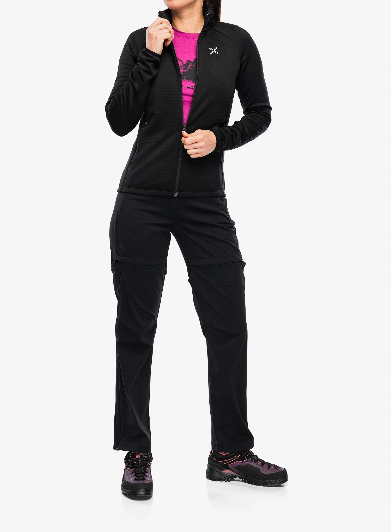 Pullover mit Reißverschluss Damen Montura Fadis Grid Maglia - black