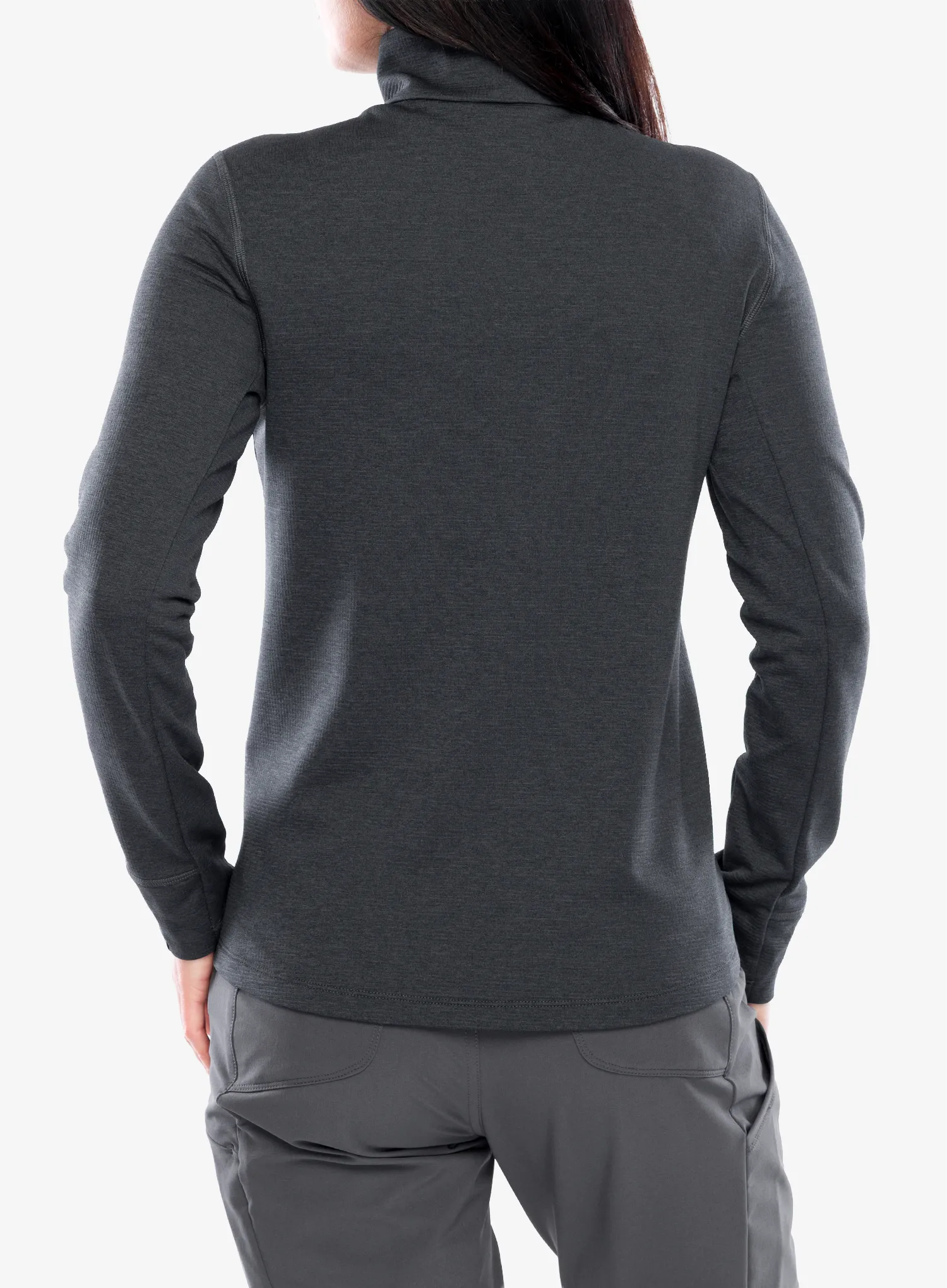 Pullover mit Reißverschluss Damen Odlo Grid Fleece Mid Layer Full Zip - black melange