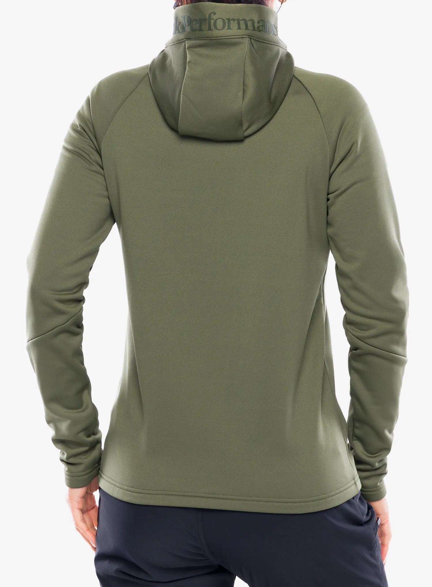 Pullover mit Reißverschluss Damen Peak Performance Rider Essentials Zip Hood - pine needle/pine needle