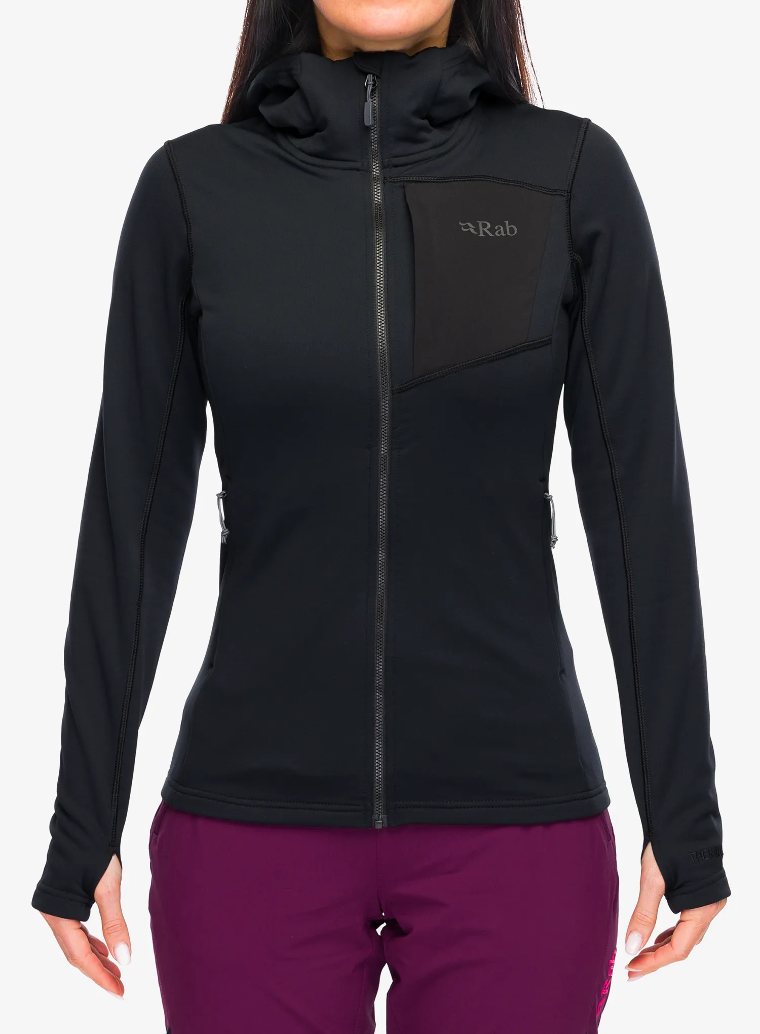 Pullover mit Reißverschluss Damen Rab Superflux Hoody - black/black