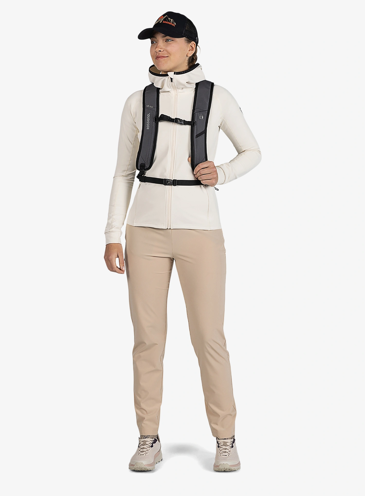 Pullover mit Reißverschluss Damen Rossignol Mid Layer Thin Full-Zip - whitecap sand