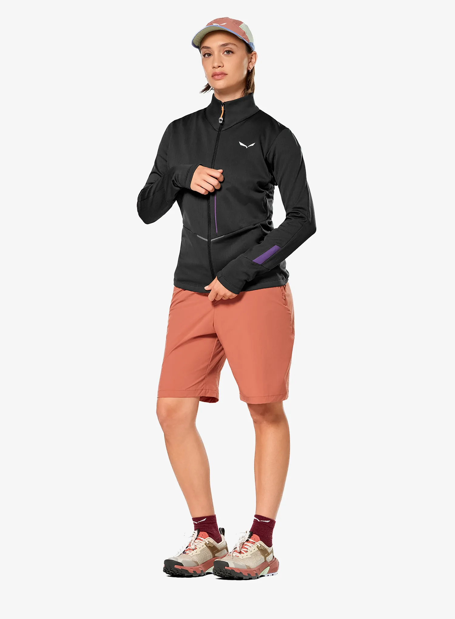 Pullover mit Reißverschluss Damen Salewa Pedroc PL 3 Jacket - black out