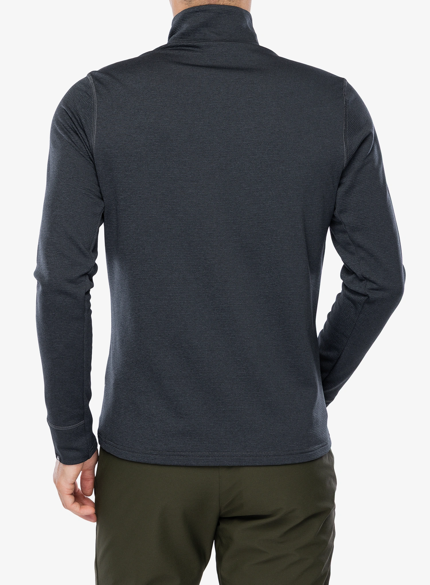 Pullover mit Reißverschluss Odlo Grid Fleece Mid Layer Full Zip - black melange