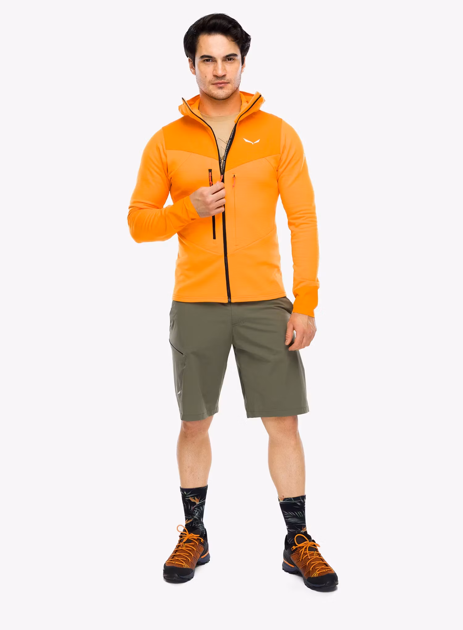 Pullover mit Reißverschluss Salewa Agner Polarlite Hooded Jacket - turmeric