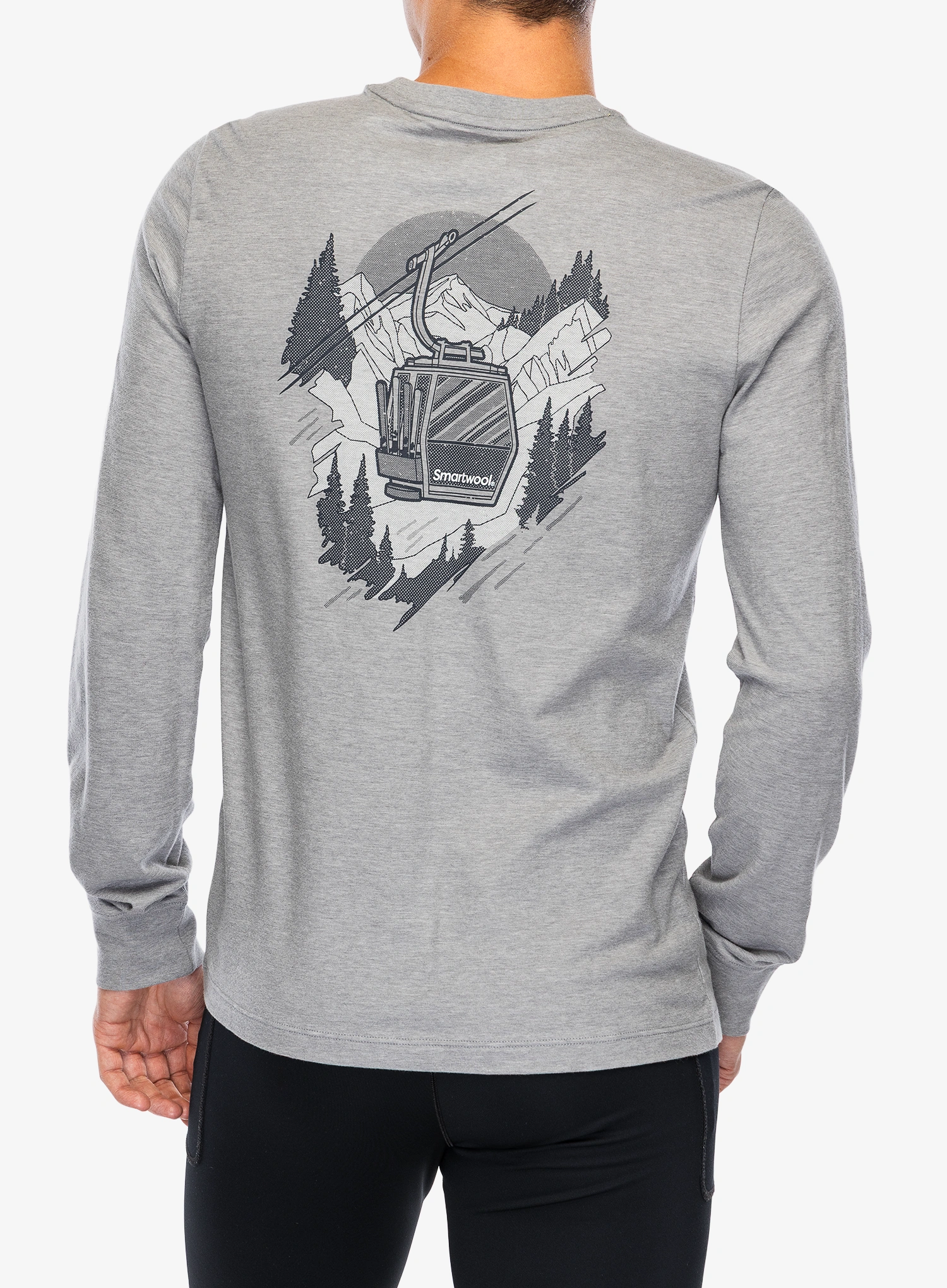 Pullover Smartwool Gondola View Long Sleeve Graphic Tee - light gray heather