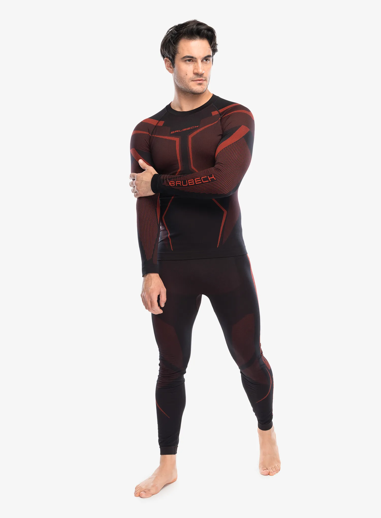 Funktionsshirt Herren Langarm Brubeck Dry LS - black/red
