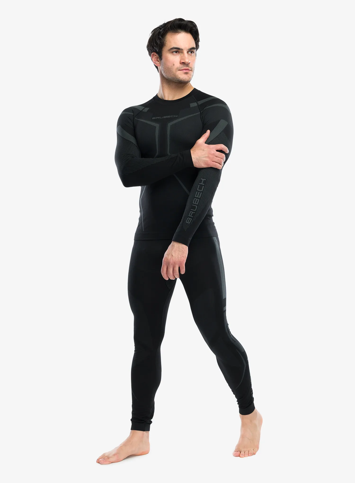 Funktionsshirt Herren Langarm Brubeck Dry LS - graphite/black