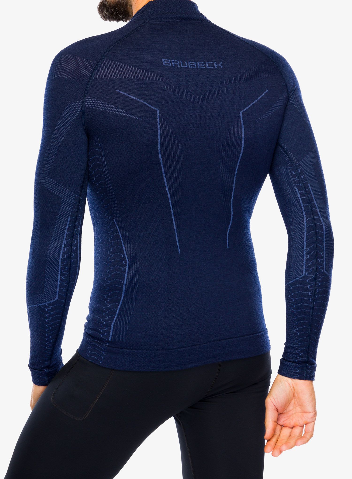 Funktionsshirt Herren Langarm Brubeck Extreme Merino - navy blue/blue