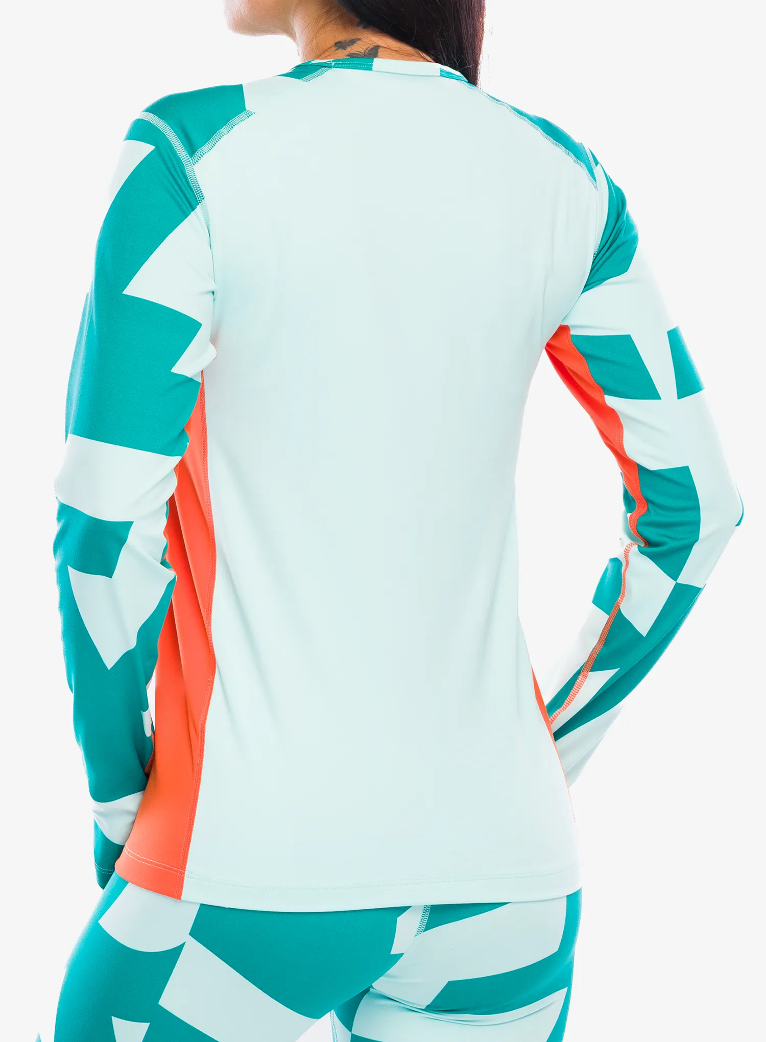 Funktionsshirt Damen Langarm adidas TERREX Multi Synthetic Base Layer LS - semi flash aqua/semi imp orang