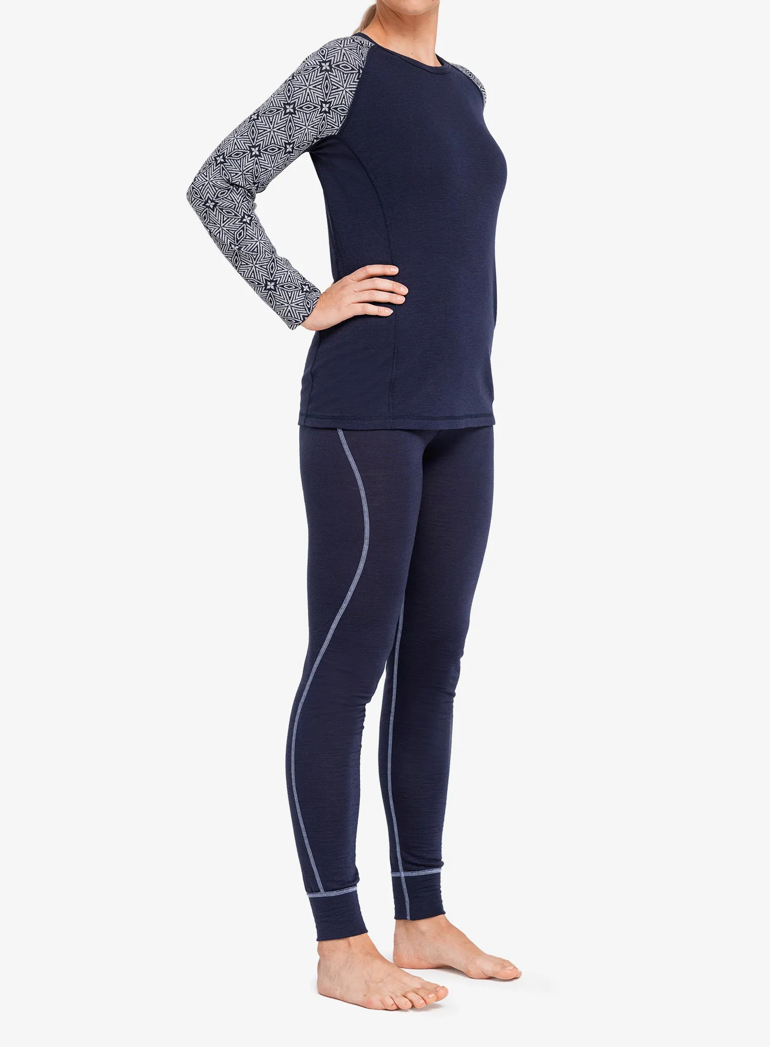 Funktionsshirt Damen Langarm Dovre 100% Merino Wool LS - blue