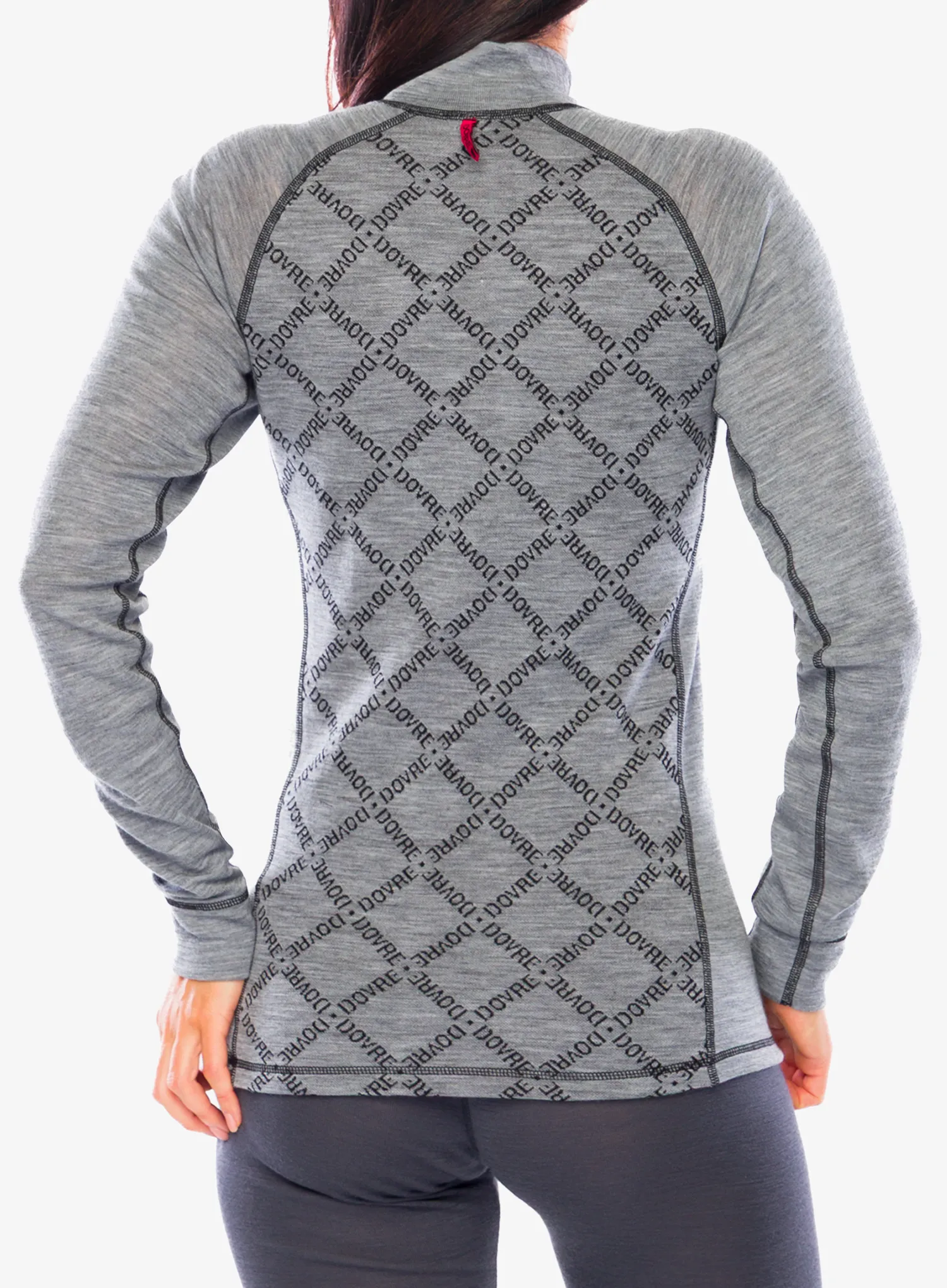 Funktionsshirt Damen Langarm Dovre 100% Merino Wool Half Zip - grey