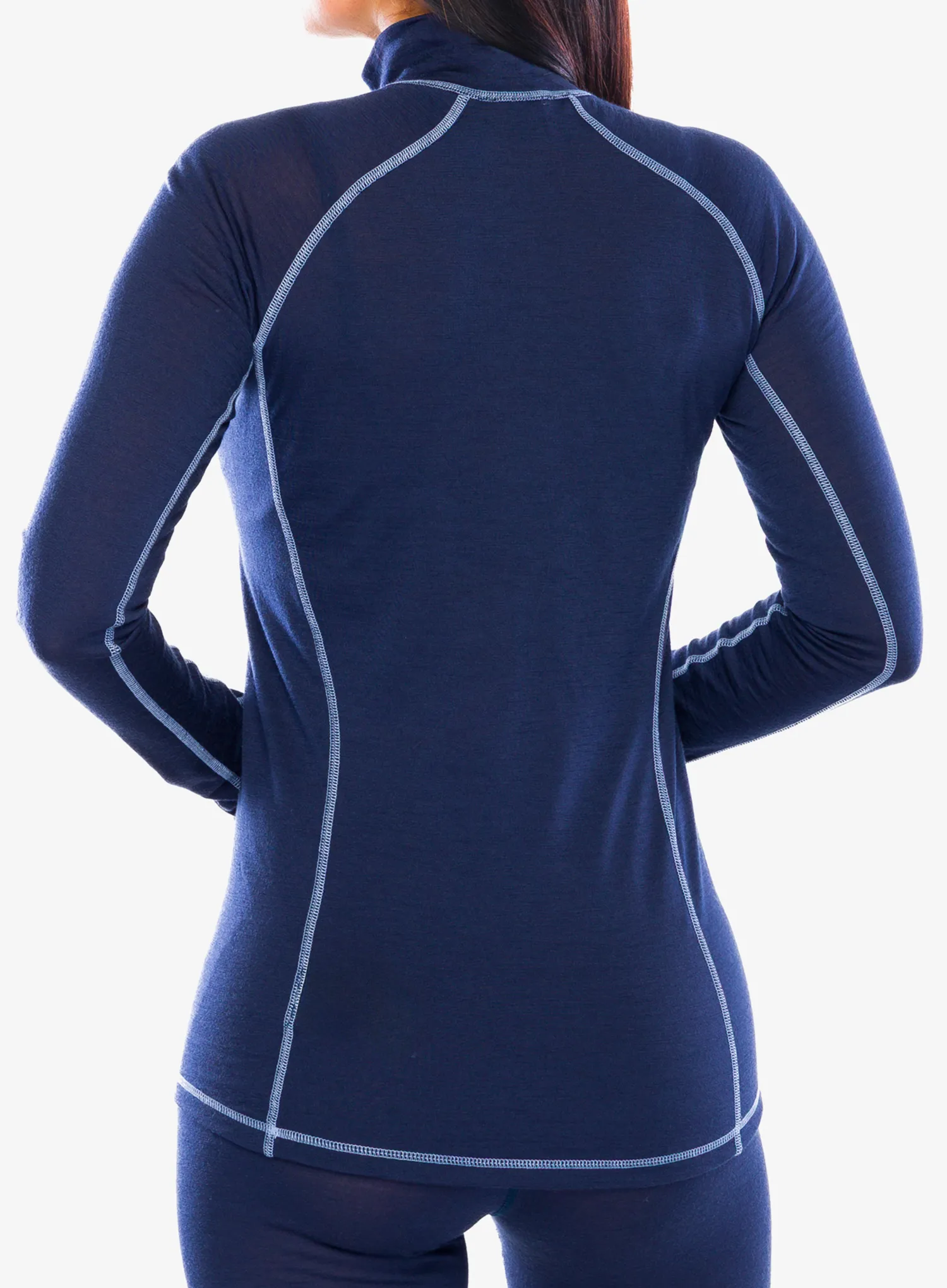 Funktionsshirt Damen Langarm Dovre 100% Merino Wool Zip - navy