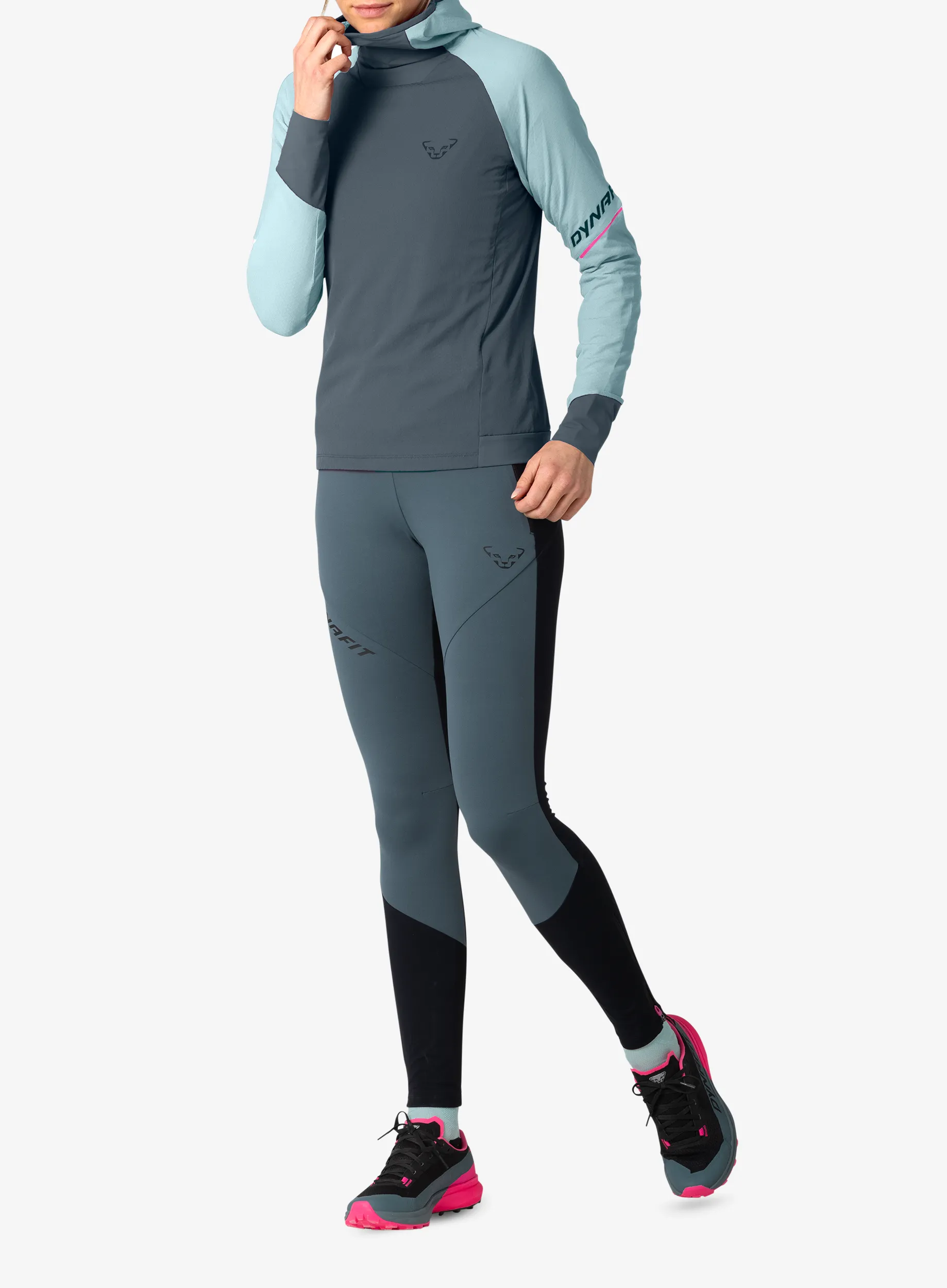 Funktionsshirt Damen Langarm Dynafit Alpine L/S Hooded Tee - cloud blue