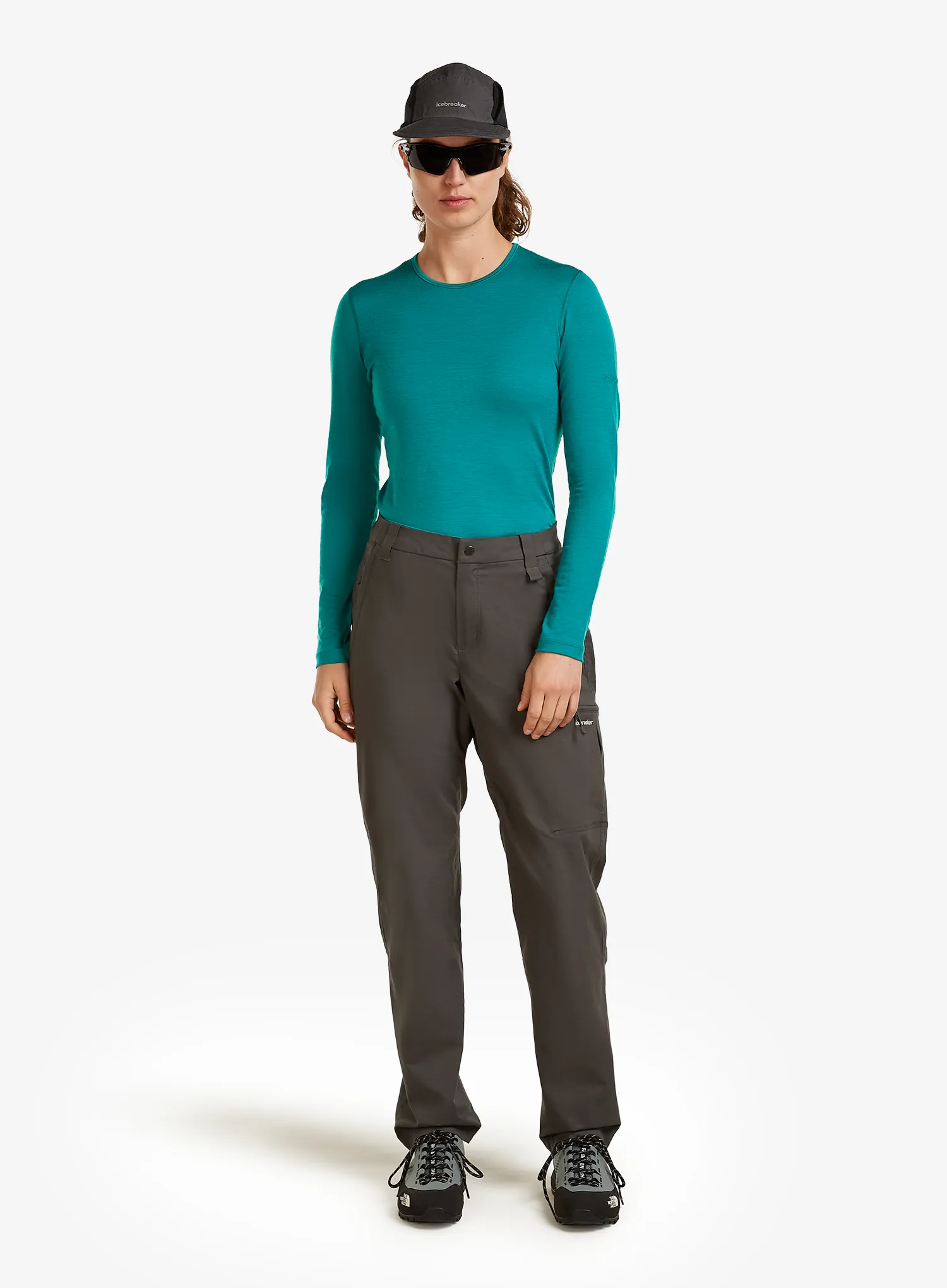 Funktionsshirt Damen Langarm Icebreaker 200 Oasis L/S Crewe - tidal teal