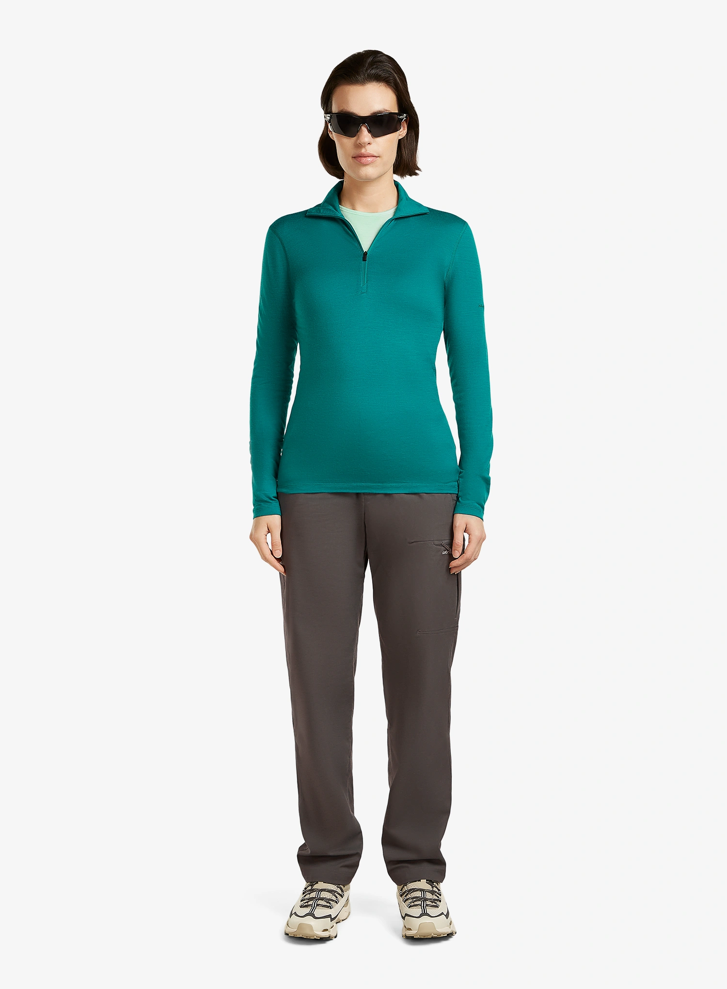 Funktionsshirt Damen Langarm Icebreaker 200 Oasis L/S Half Zip - tidal teal