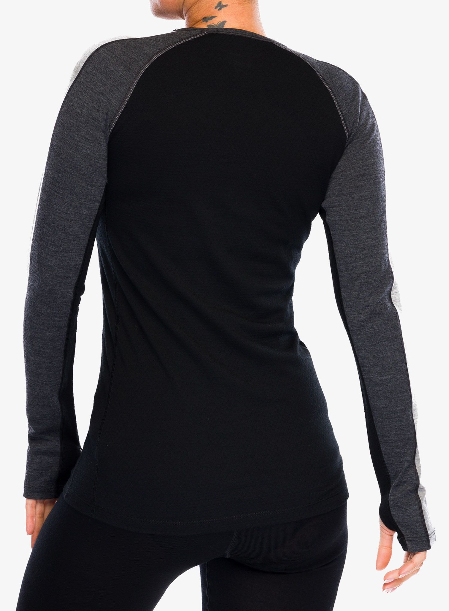 Funktionsshirt Damen Langarm Icebreaker 200 ZoneKnit LS Crewe - jet hthr/black/metro hthr