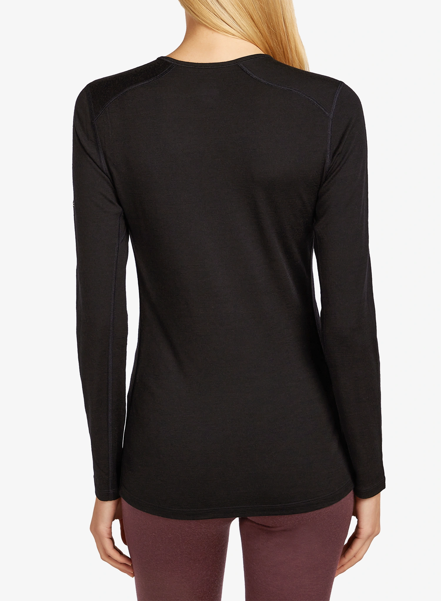 Funktionsshirt Damen Langarm Icebreaker Merino 200 Oasis LS Crewe Rainer Ridge - black