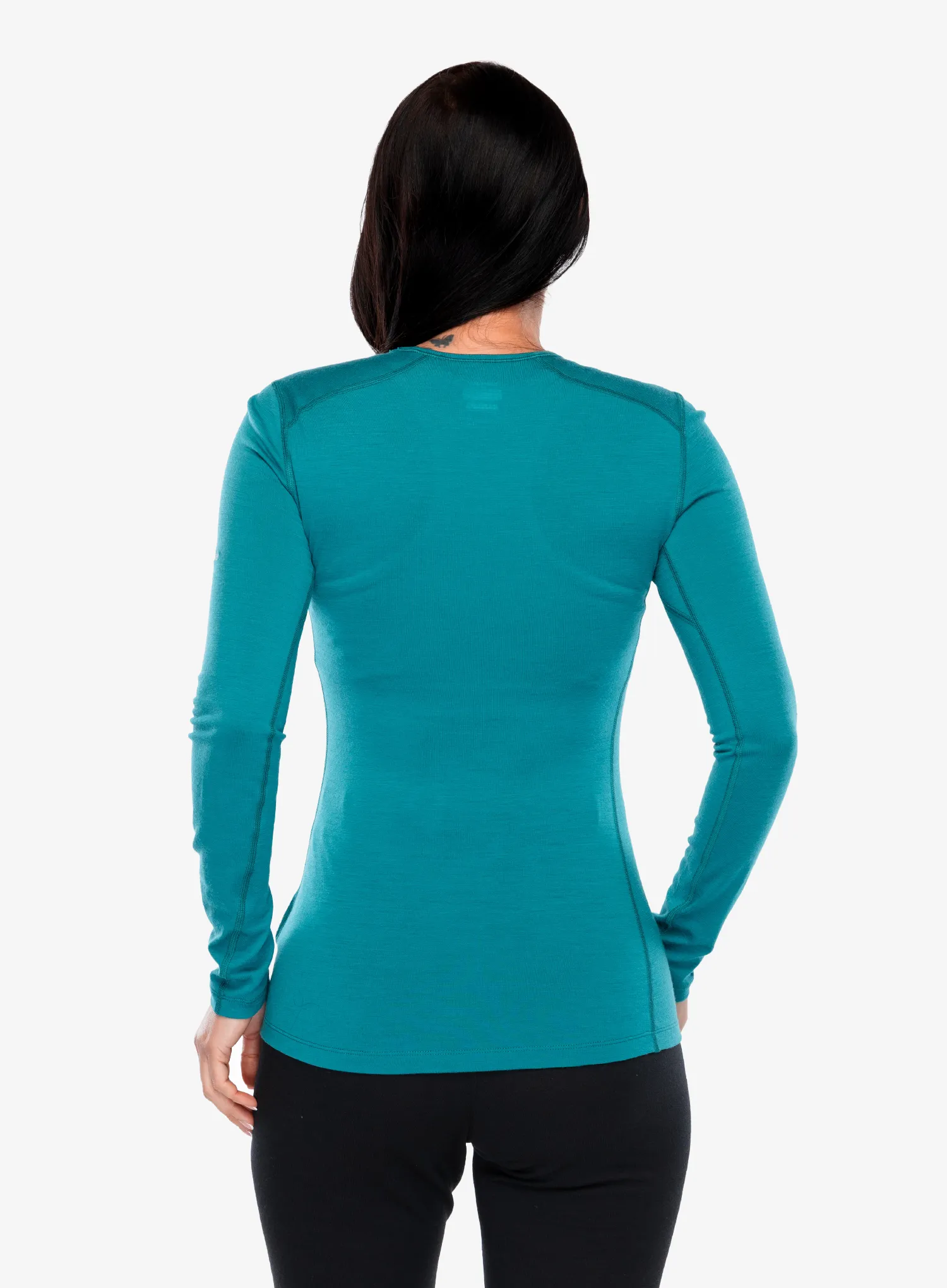 Funktionsshirt Damen Langarm Icebreaker Merino 200 Oasis LS Crewe Sunrise Summit - tidal teal