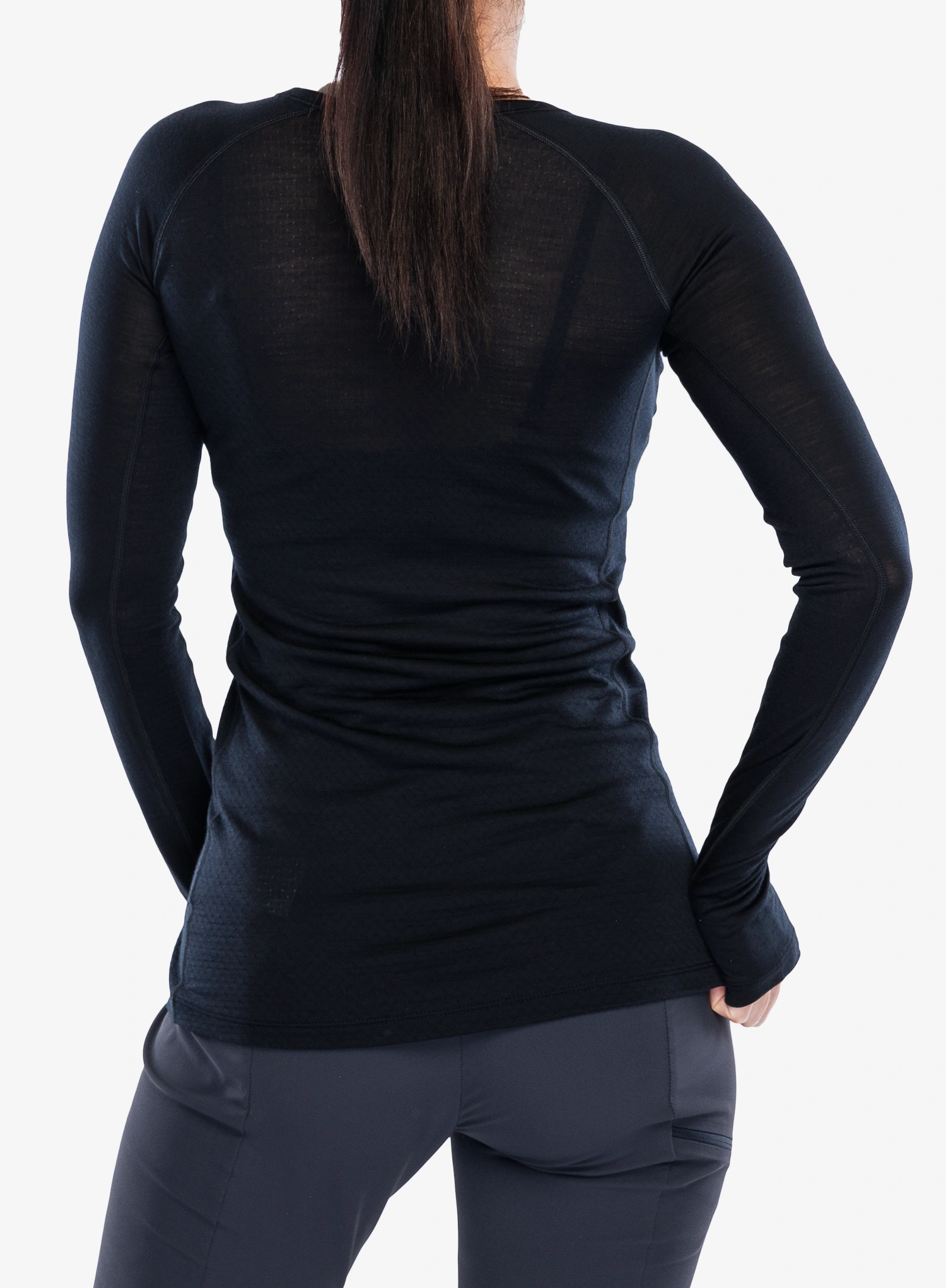 Funktionsshirt Damen Langarm Icebreaker Merino Blend 125 ZoneKnit LS Crewe - black