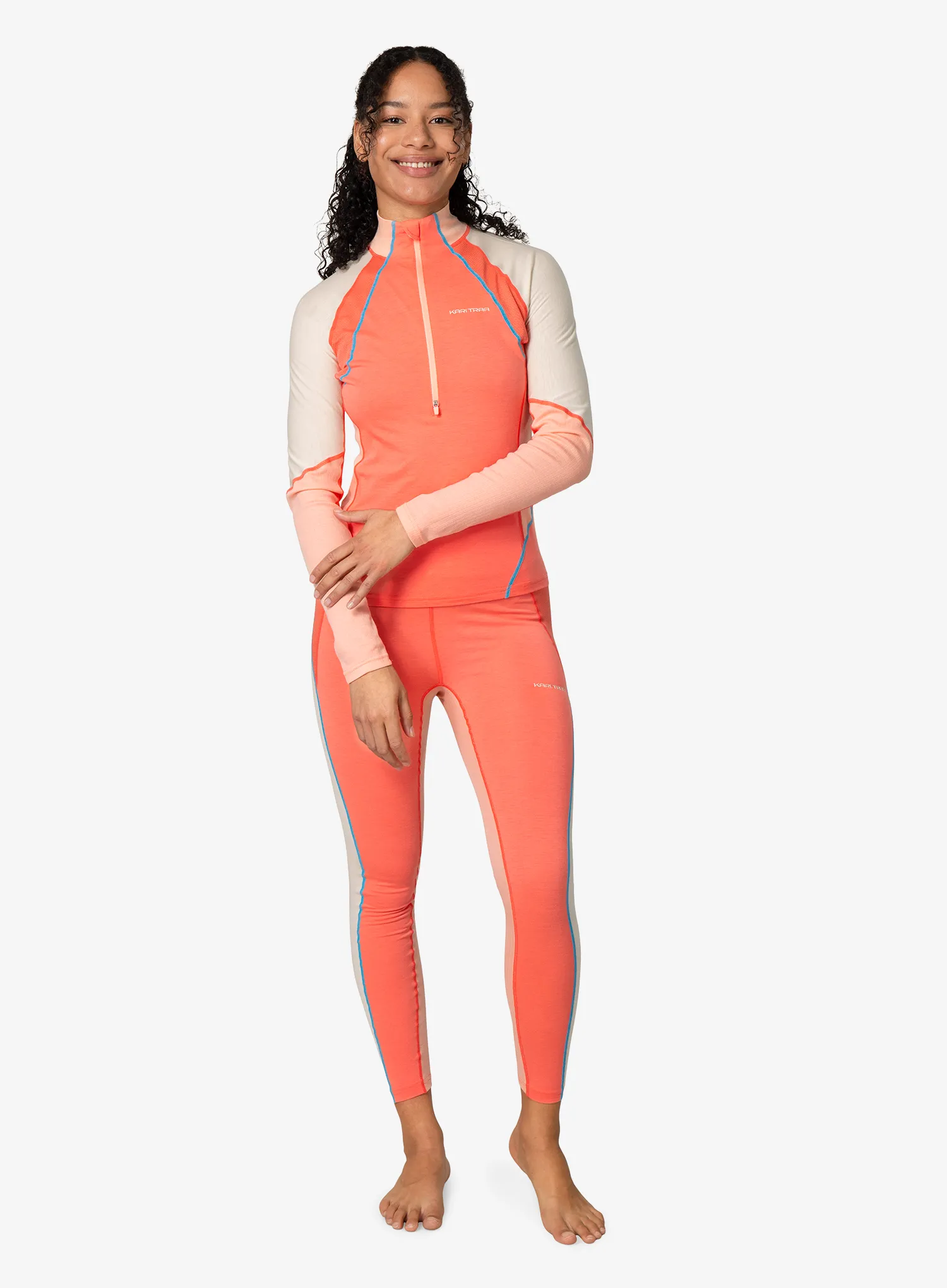 Funktionsshirt Damen Langarm Kari Traa Alma Half Zip - coral