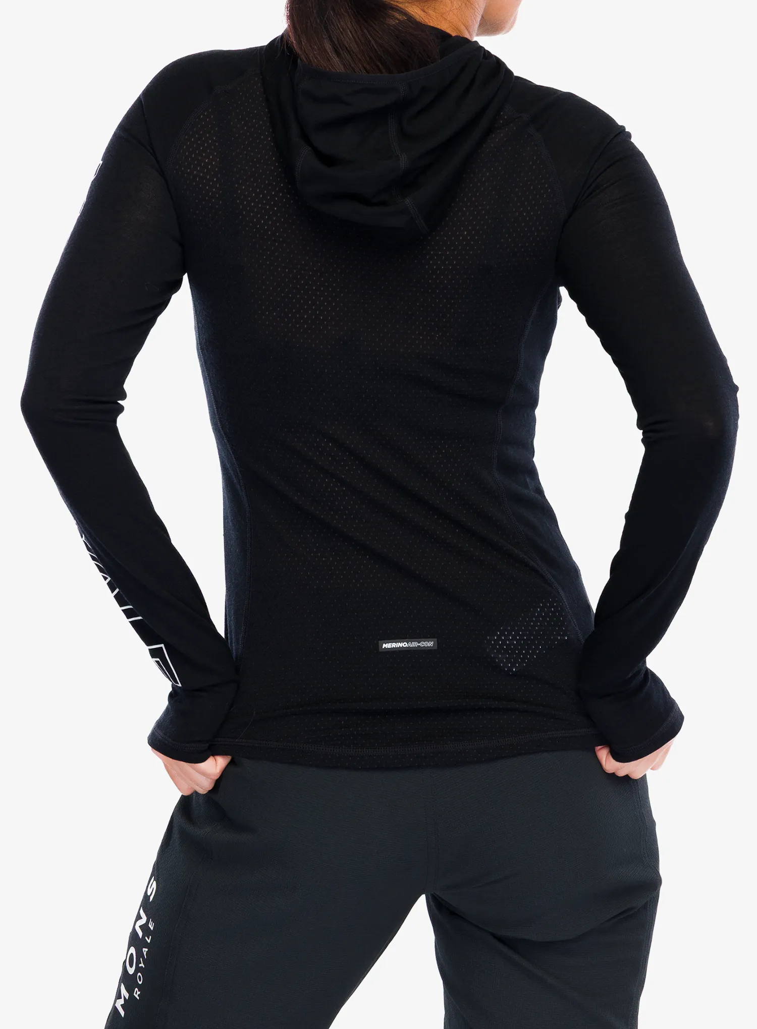 Funktionsshirt Damen Langarm Mons Royale Bella Tech Hood - black