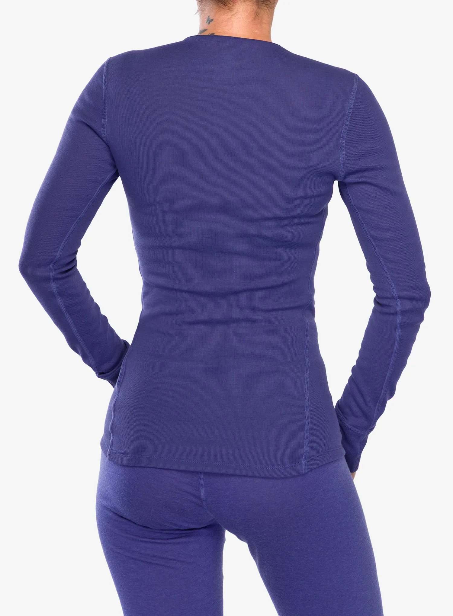 Funktionsshirt Damen Langarm Odlo Active Warm Eco BL Top Crew Neck LS - skipper blue