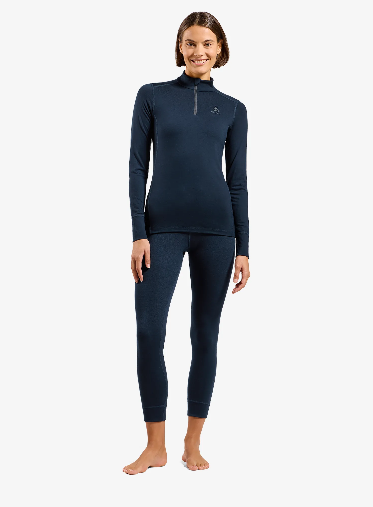 Funktionsshirt Damen Langarm Odlo Merino 200 BL Top Turtle Neck LS Half Zip - dark sapphire