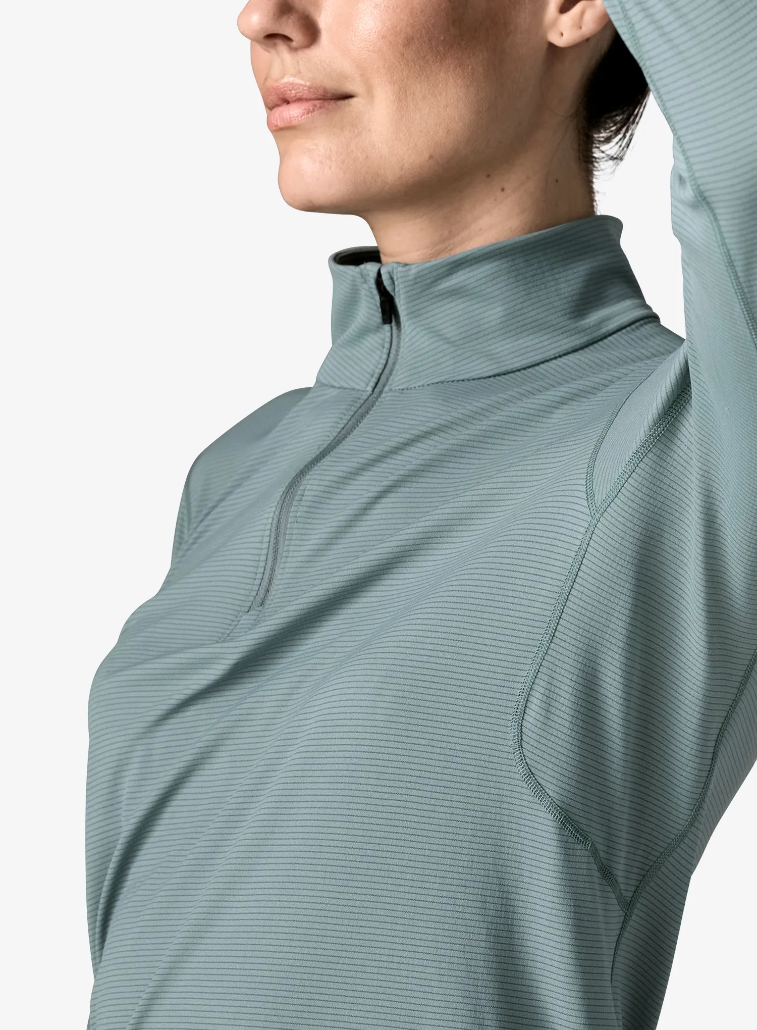 Funktionsshirt Damen Langarm Patagonia Cap LW Zip Neck - blue sage