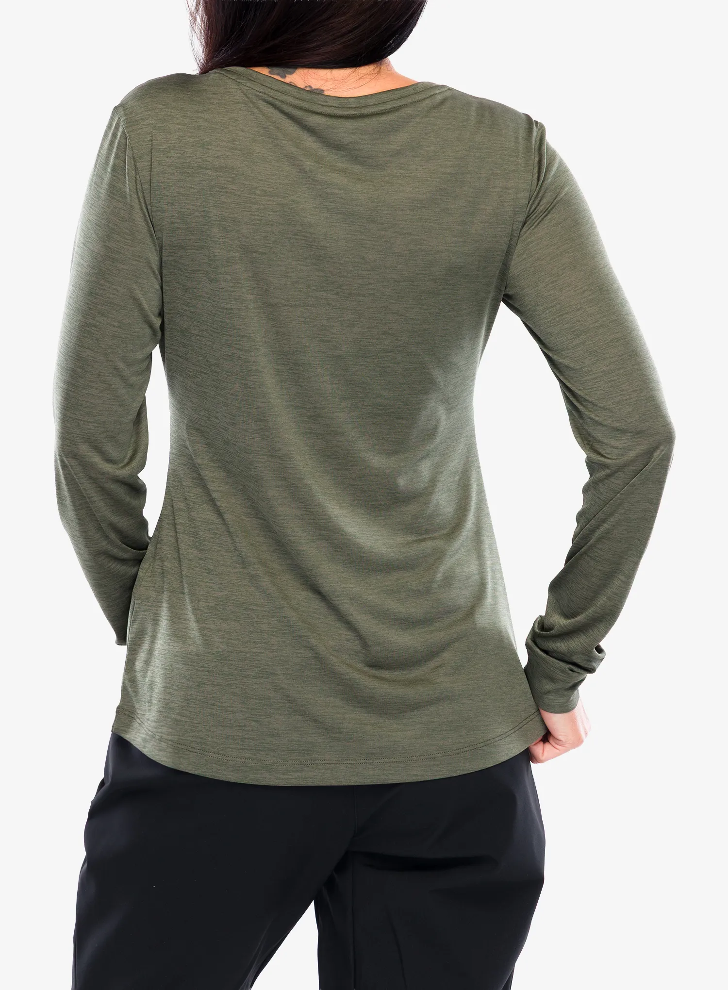 Pullover Damen Salewa Puez Melange Dry L/S Tee - faded green melange